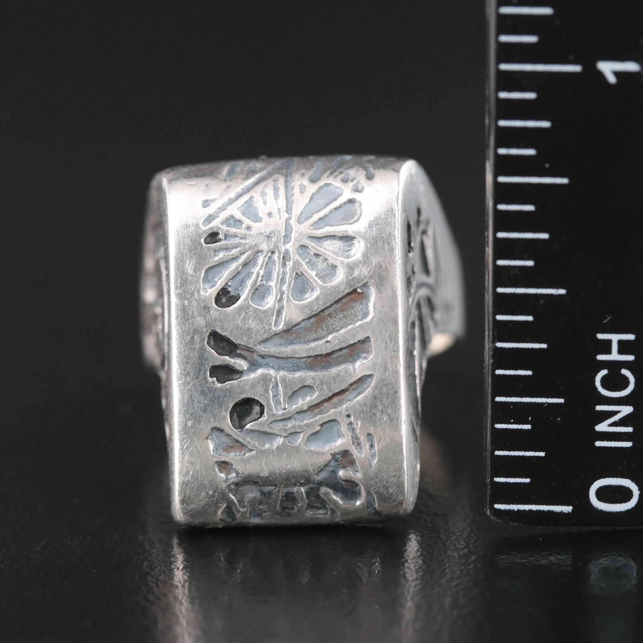 Israeli Sterling Patterned Ring