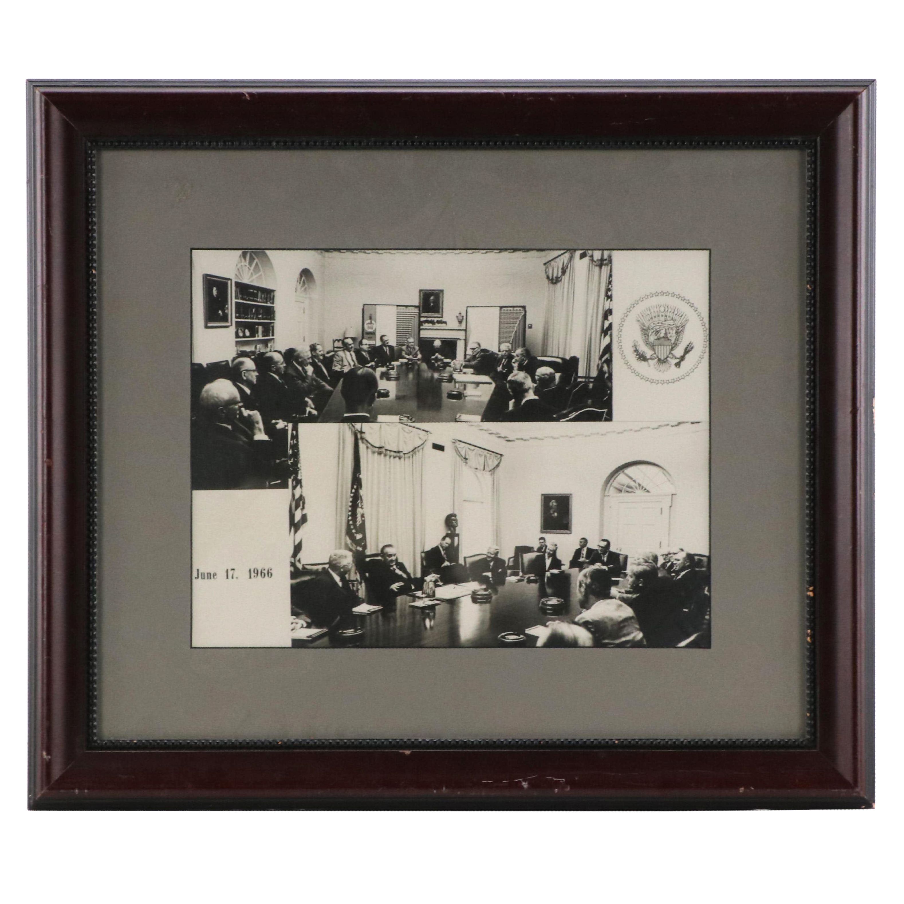 Photograph of Lyndon Baines Johnson and National Security Council Meeting