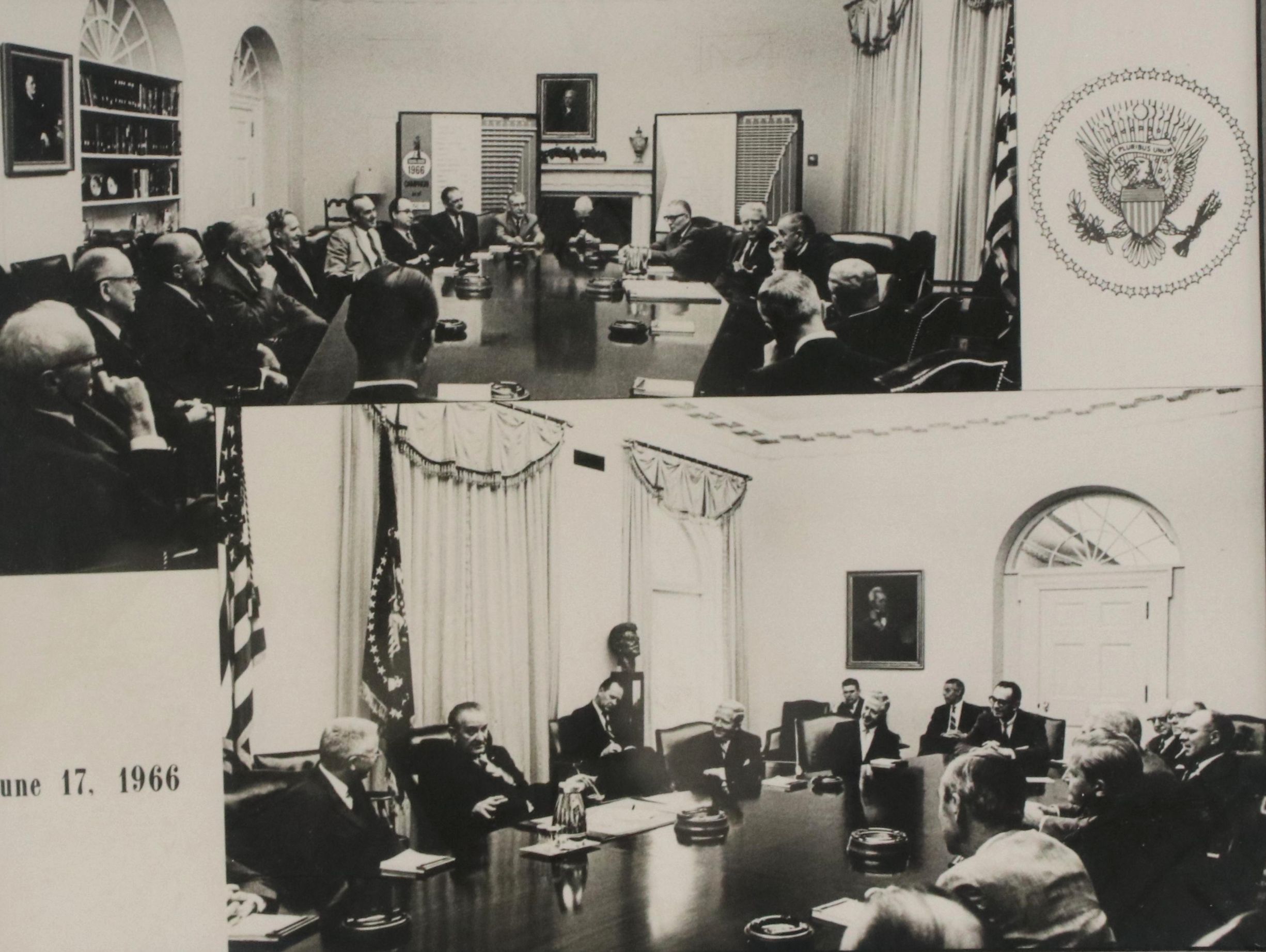 Photograph of Lyndon Baines Johnson and National Security Council Meeting