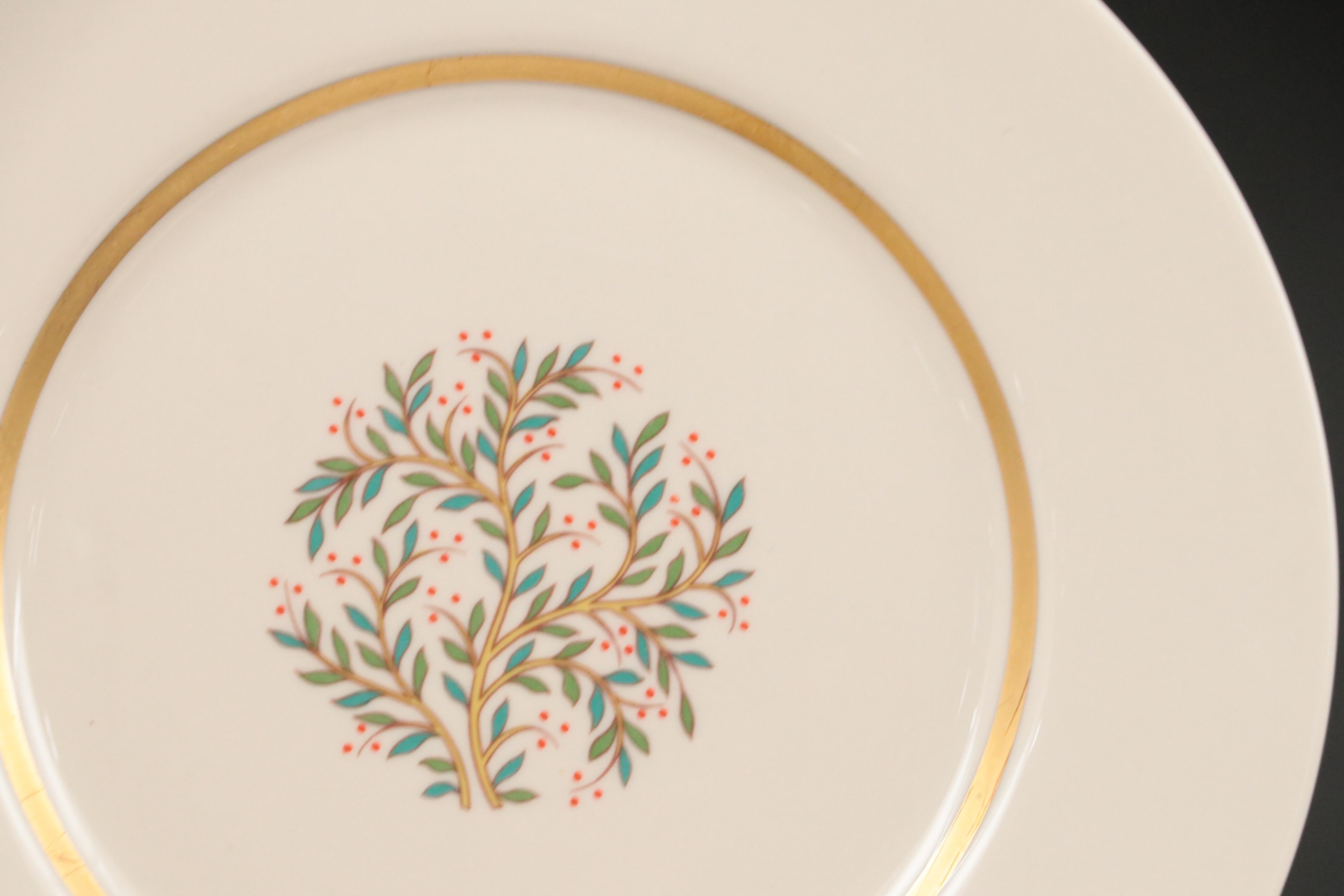 Franciscan "Fremont" Gold Trim Porcelain Dinner Plates, Saucers, and More