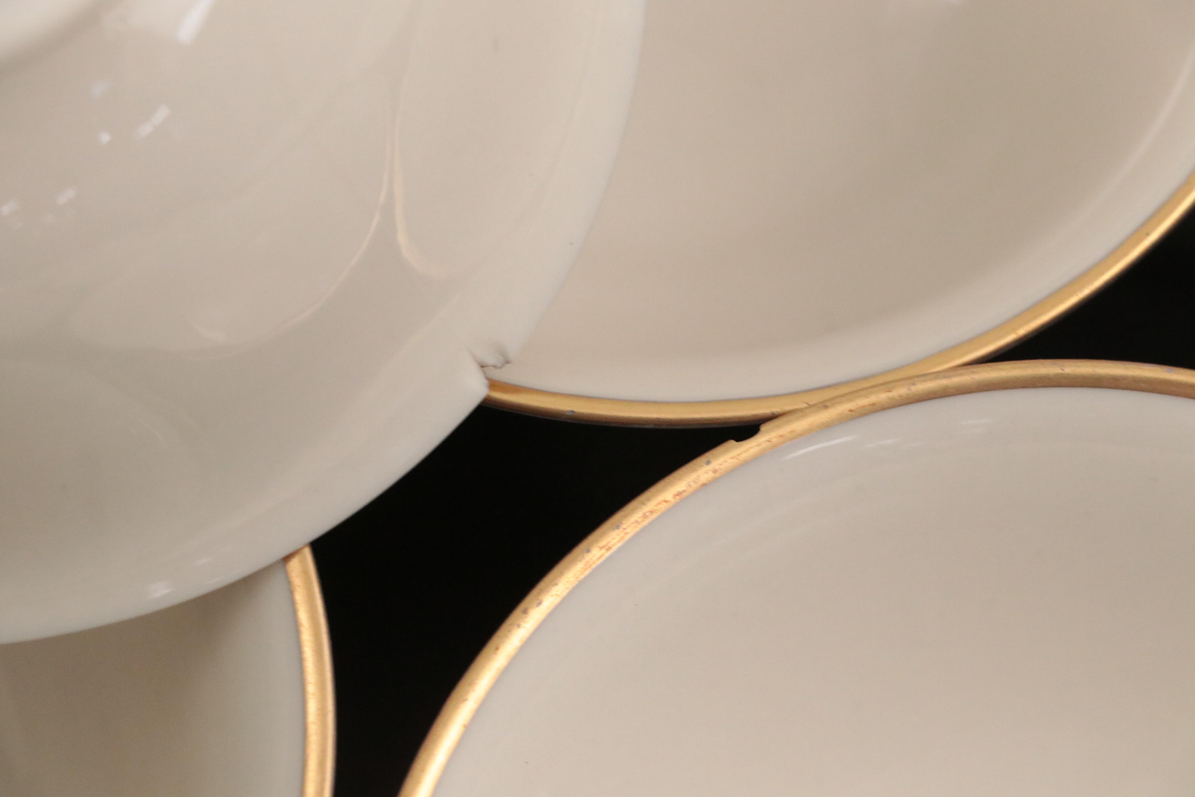 Franciscan "Fremont" Gold Trim Porcelain Dinner Plates, Saucers, and More