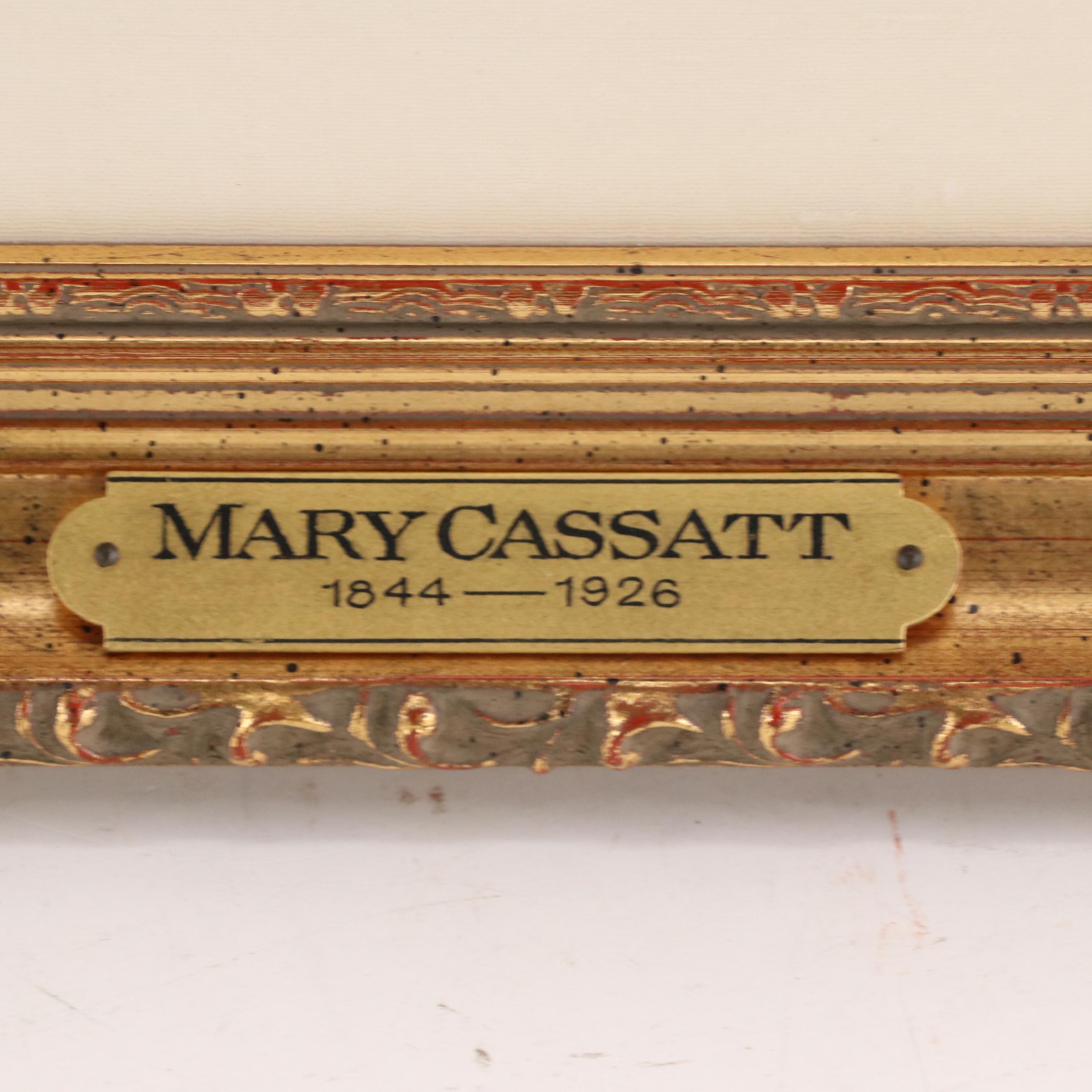 Mary Cassatt Drypoint Etching "Looking Into the Hand Mirror"