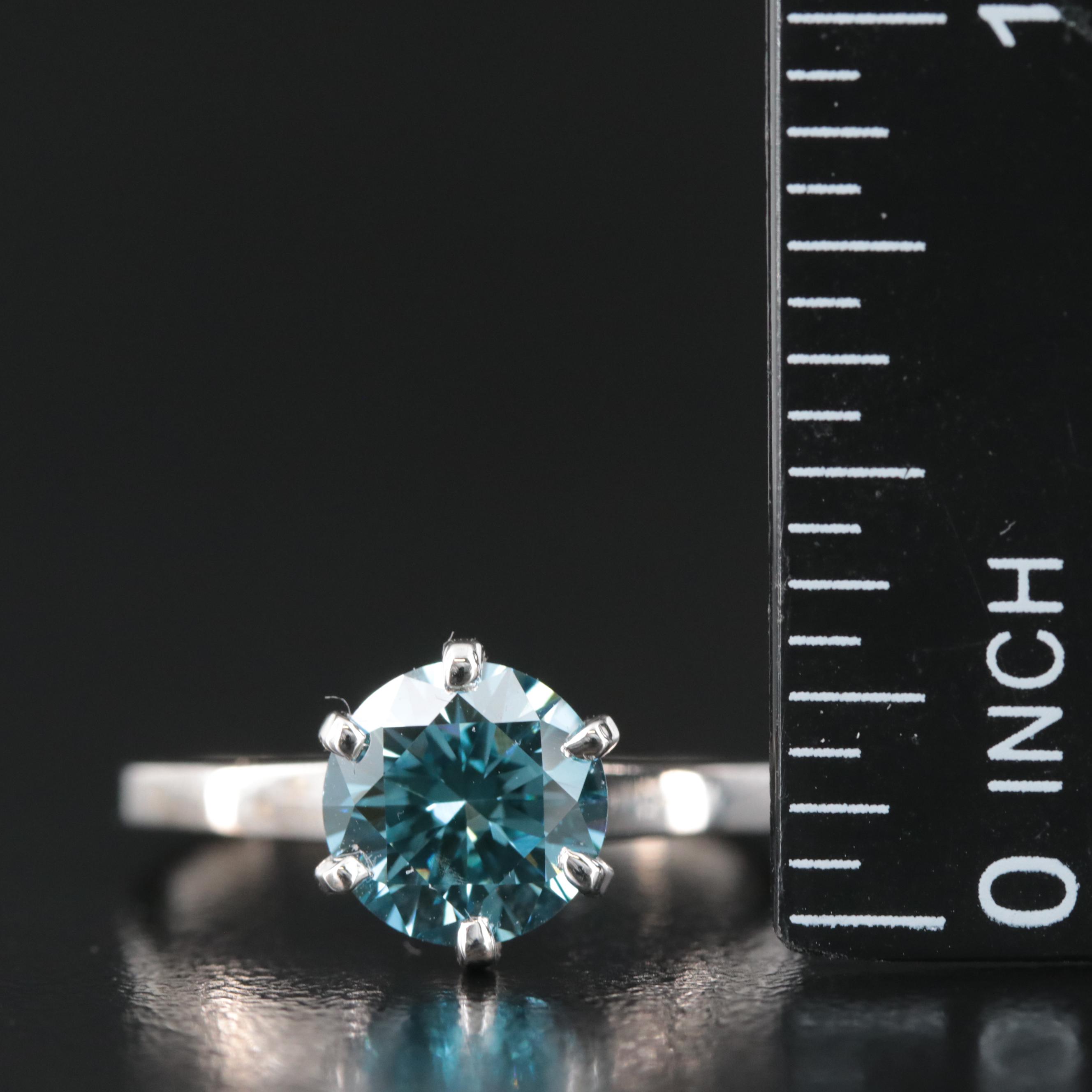 18K 1.97 CT (Origin Undetermined) Fancy Deep Blue Diamond Ring