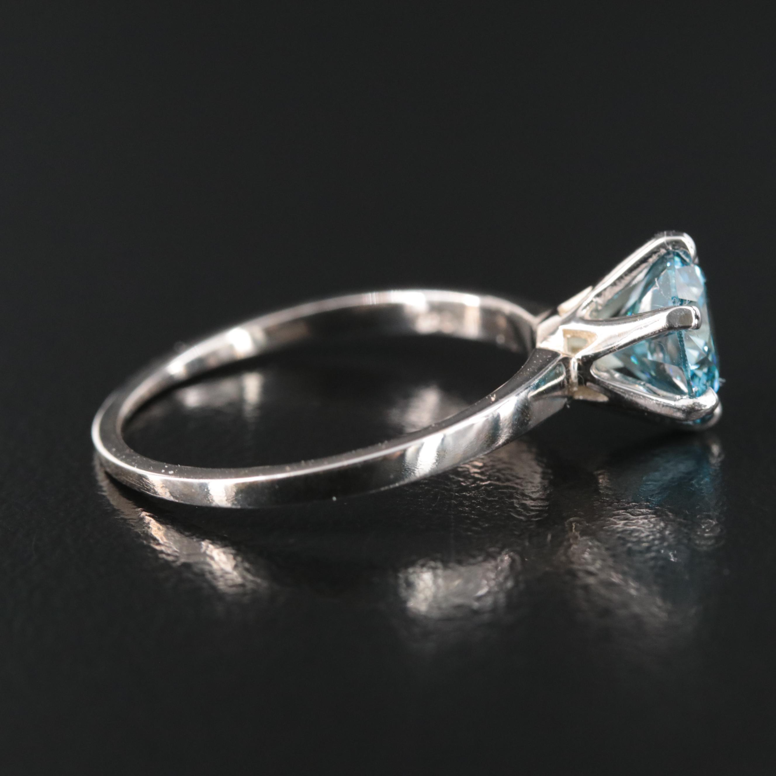 18K 1.97 CT (Origin Undetermined) Fancy Deep Blue Diamond Ring