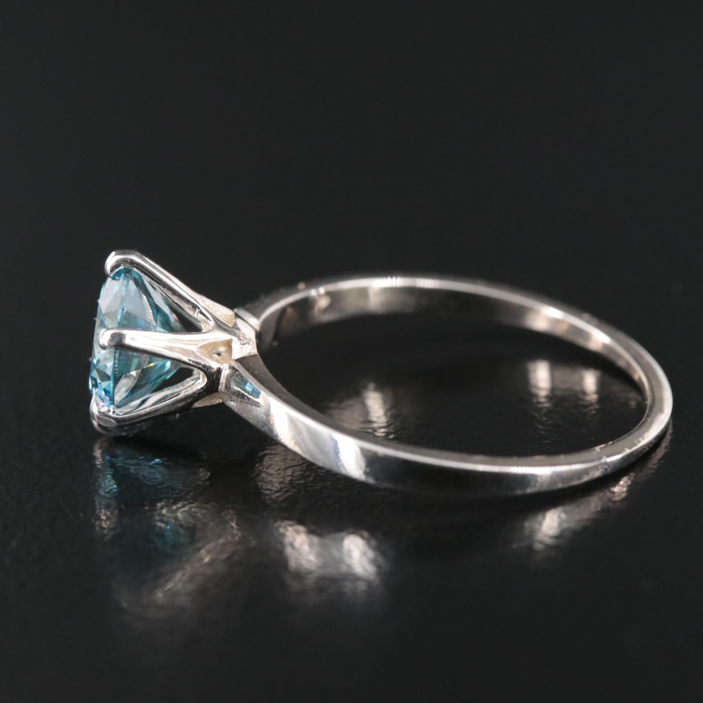 18K 1.97 CT (Origin Undetermined) Fancy Deep Blue Diamond Ring