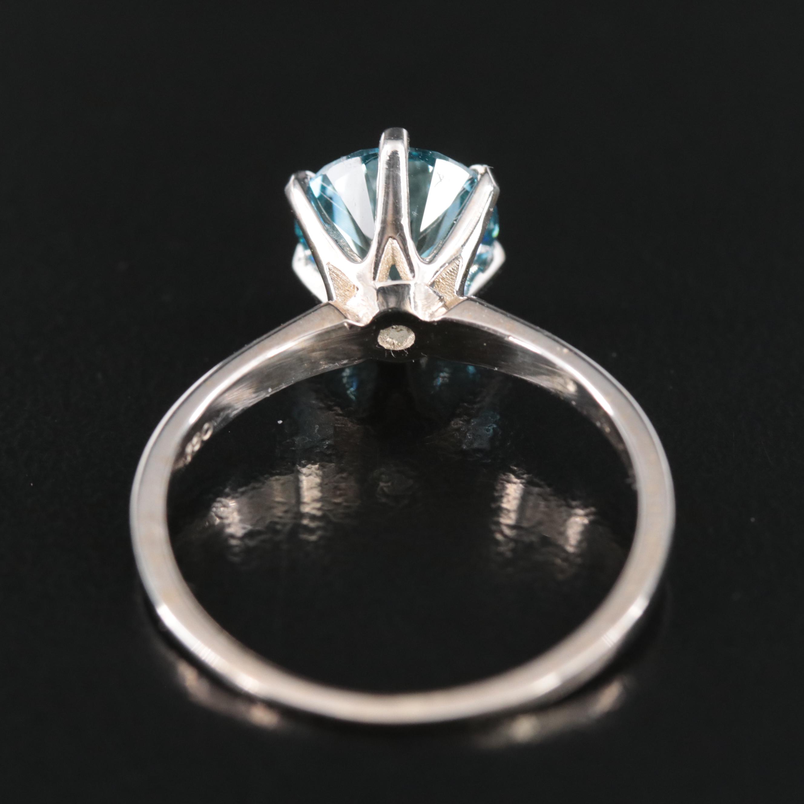 18K 1.97 CT (Origin Undetermined) Fancy Deep Blue Diamond Ring