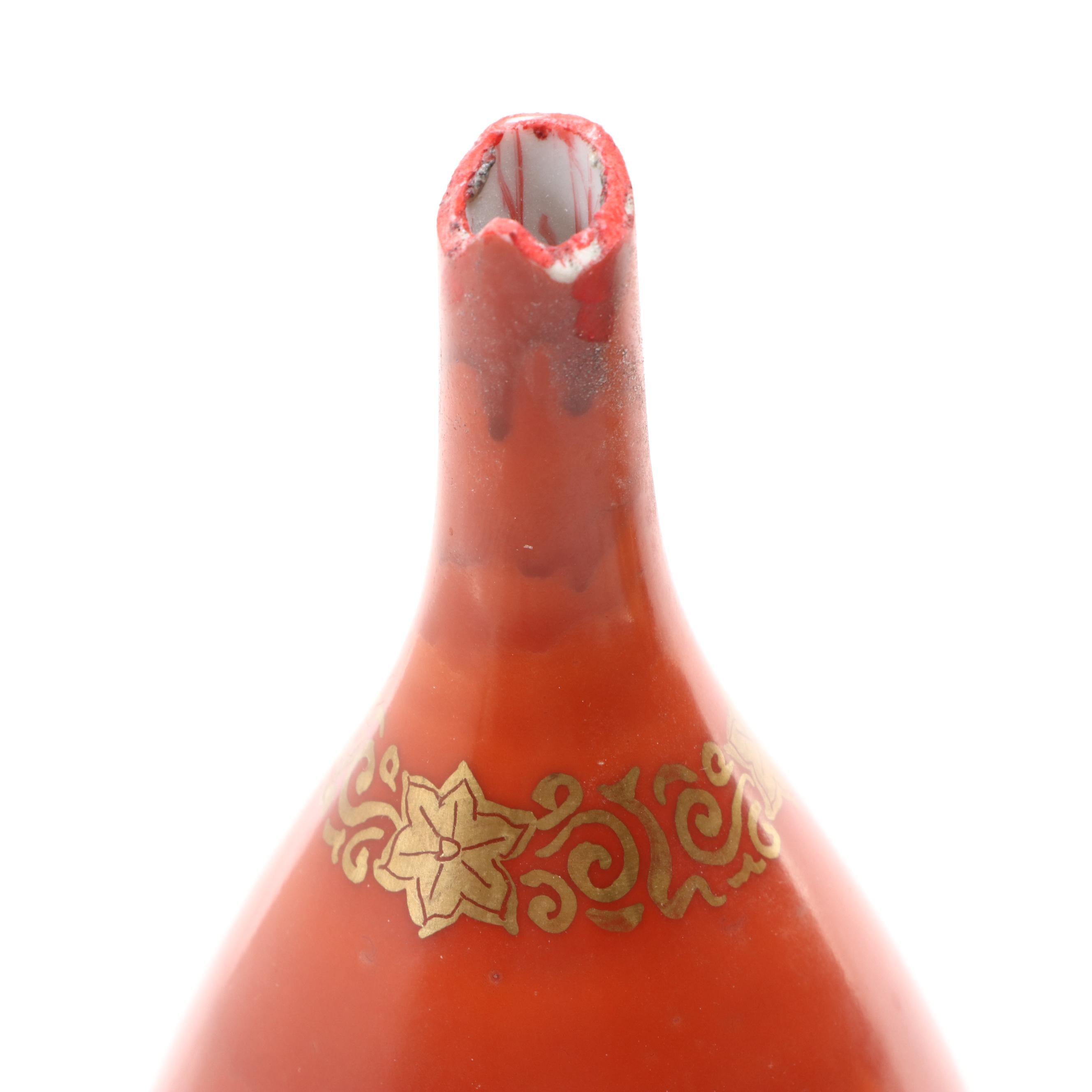 Gradient Glaze Ceramic Vase with Floral Motif Ceramic Bud Vase and More