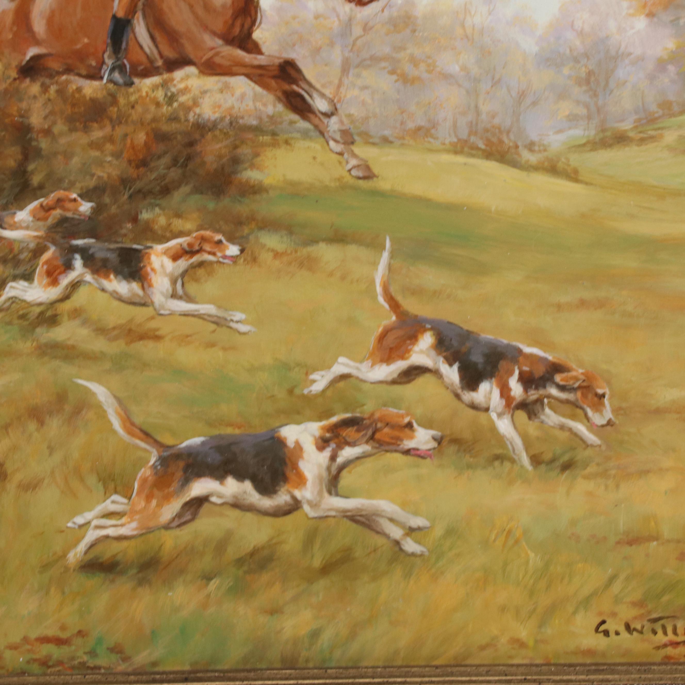 G. Williams Oil Painting of Hunting Scene