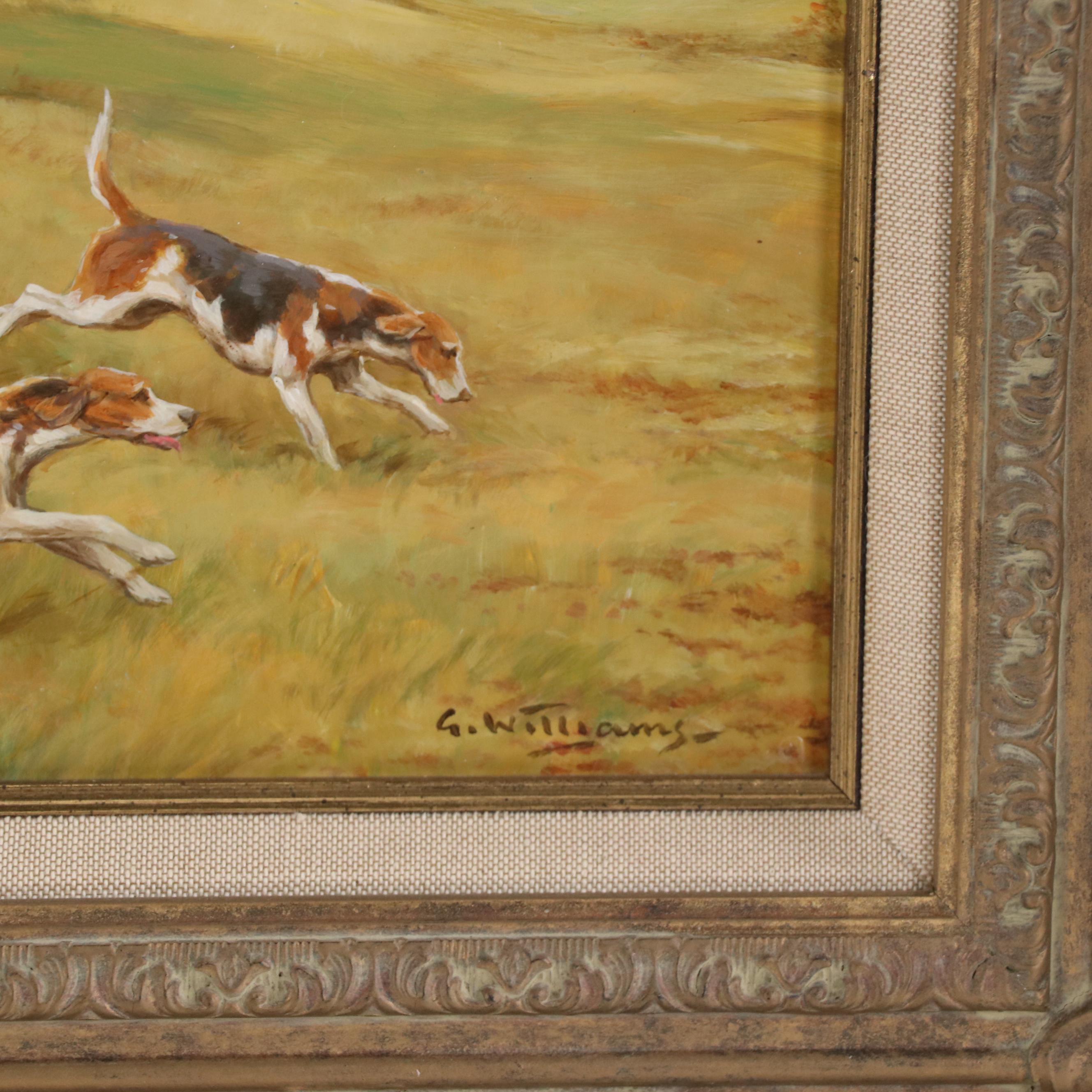 G. Williams Oil Painting of Hunting Scene