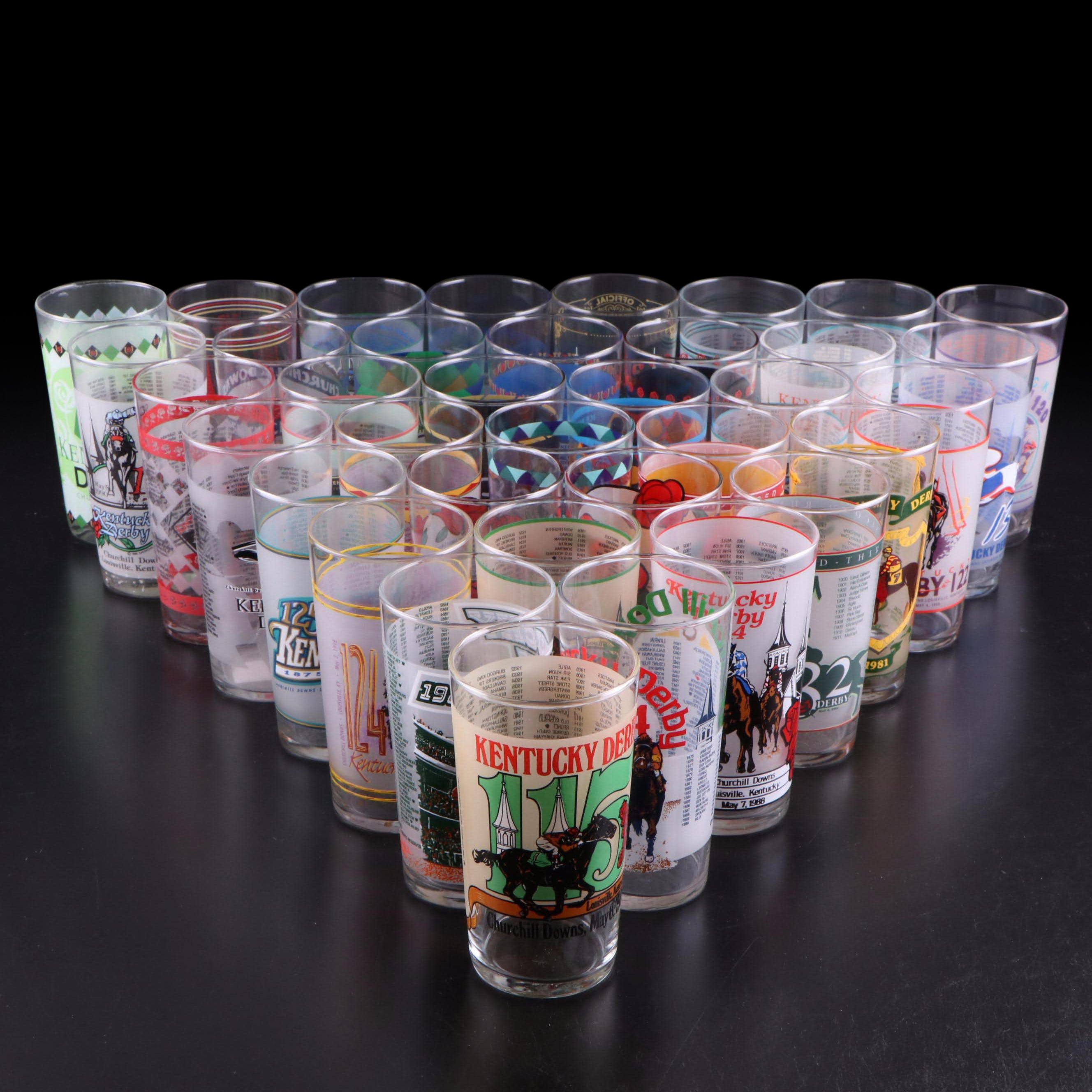 1980 and Other Commemorative Kentucky Derby Glasses