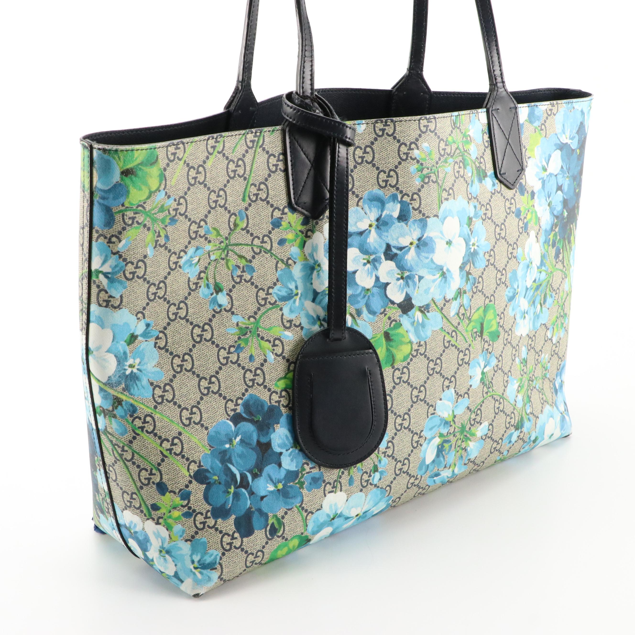 Gucci GG Supreme Monogram Blooms Medium Reversible Tote
