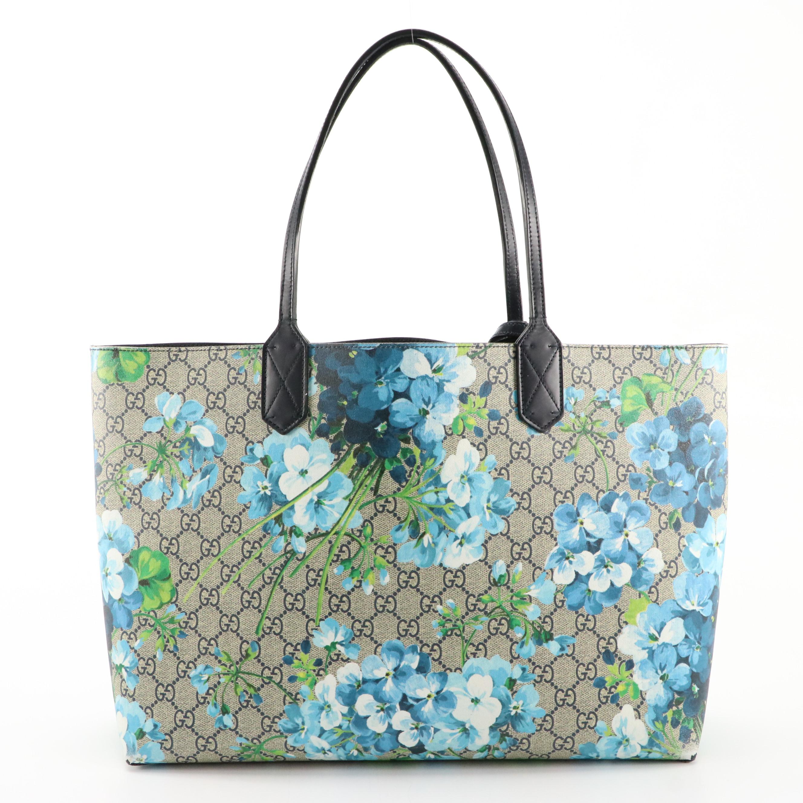 Gucci GG Supreme Monogram Blooms Medium Reversible Tote