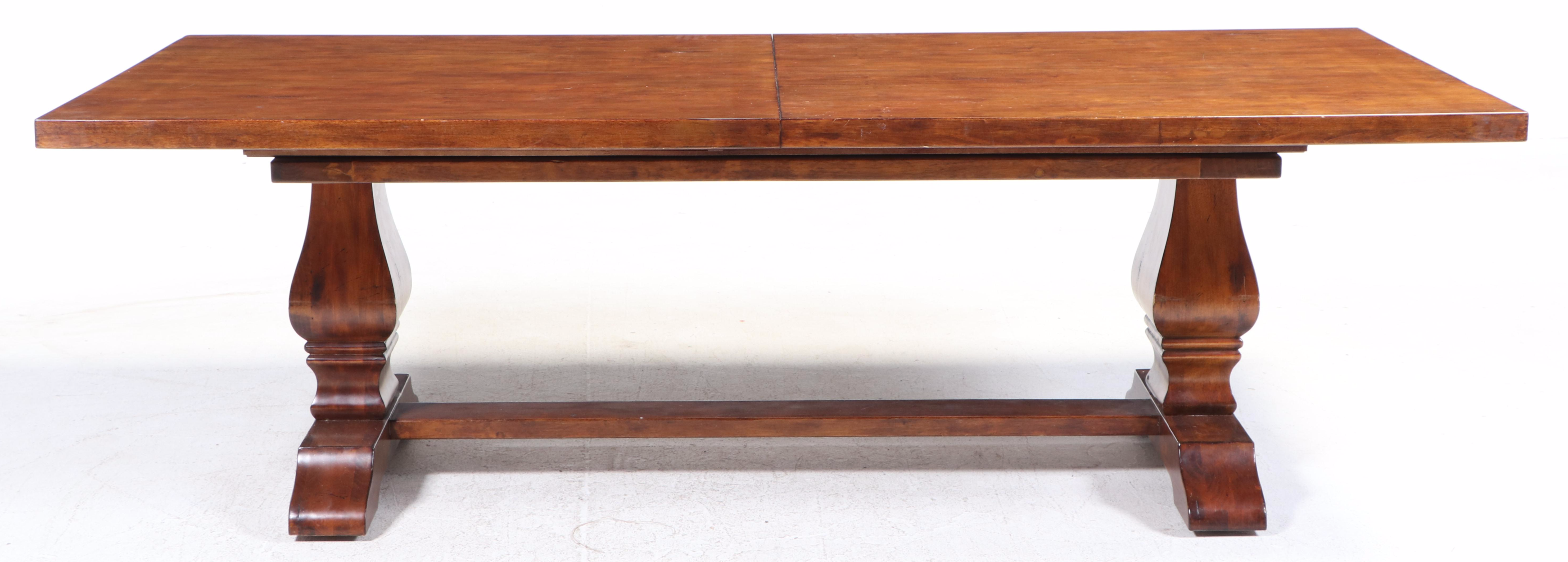 Jacobean Style Dining Set with Extending Trestle Table