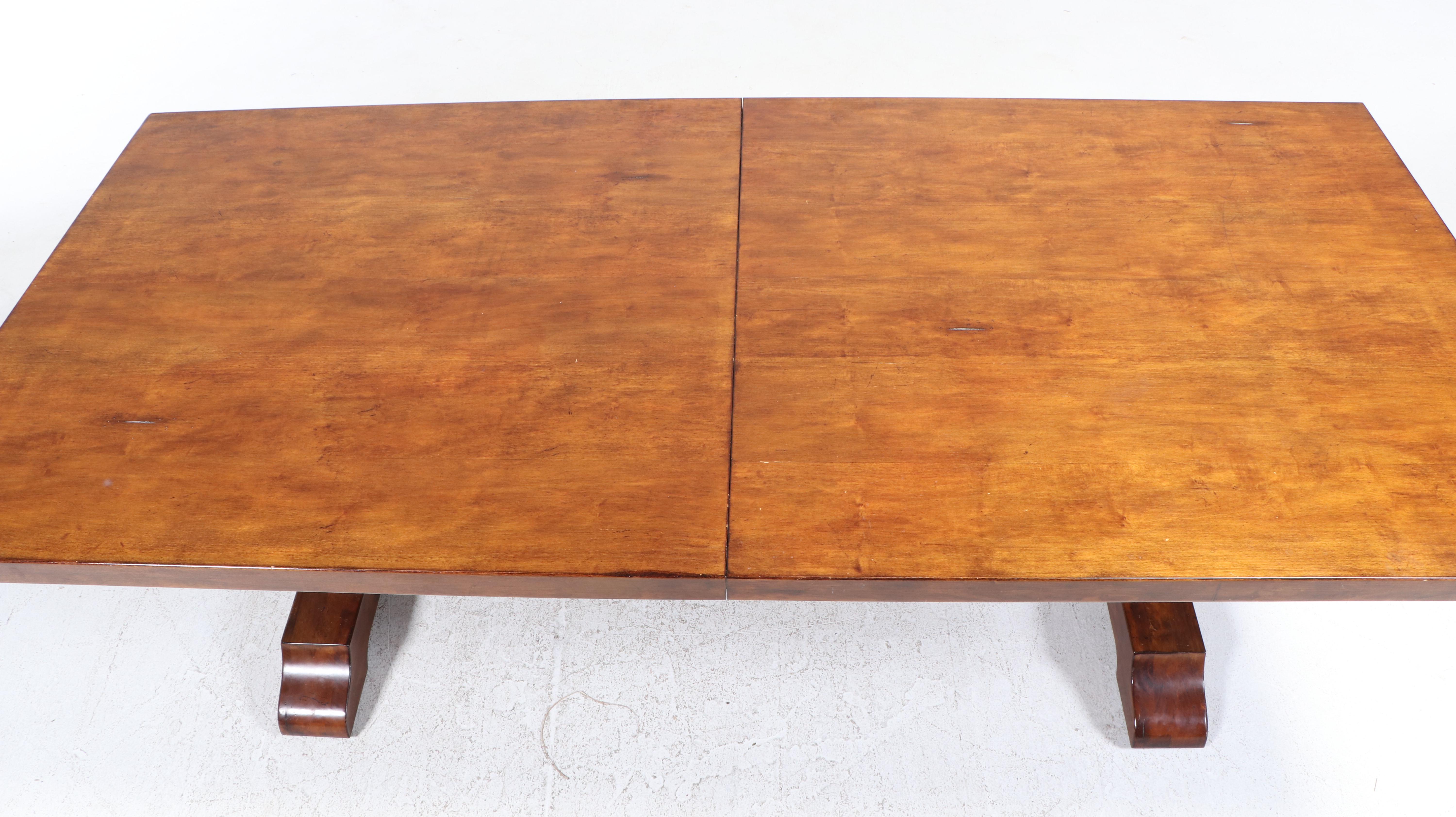 Jacobean Style Dining Set with Extending Trestle Table