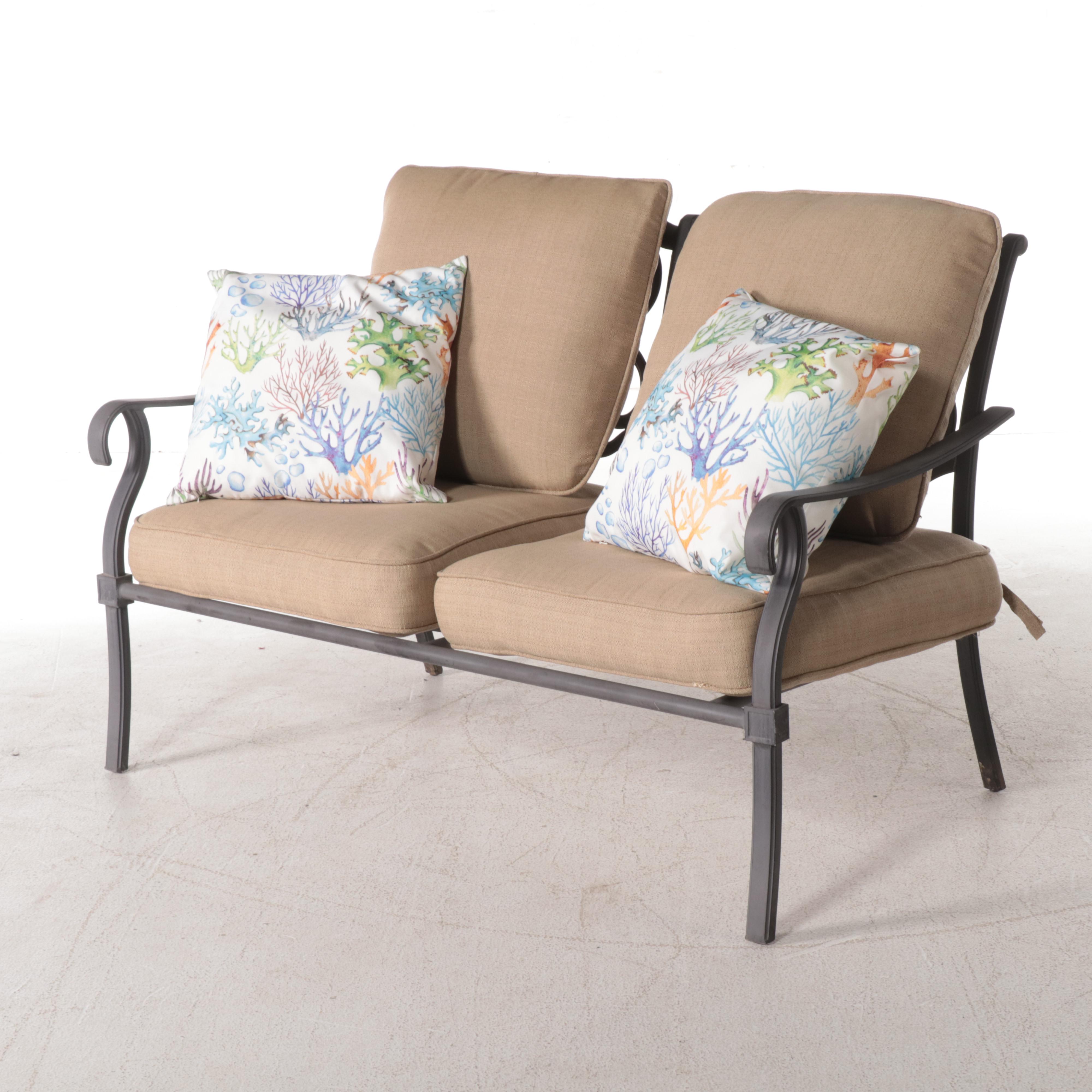 Four-Piece Powder-Coated Aluminum Patio Lounge Set