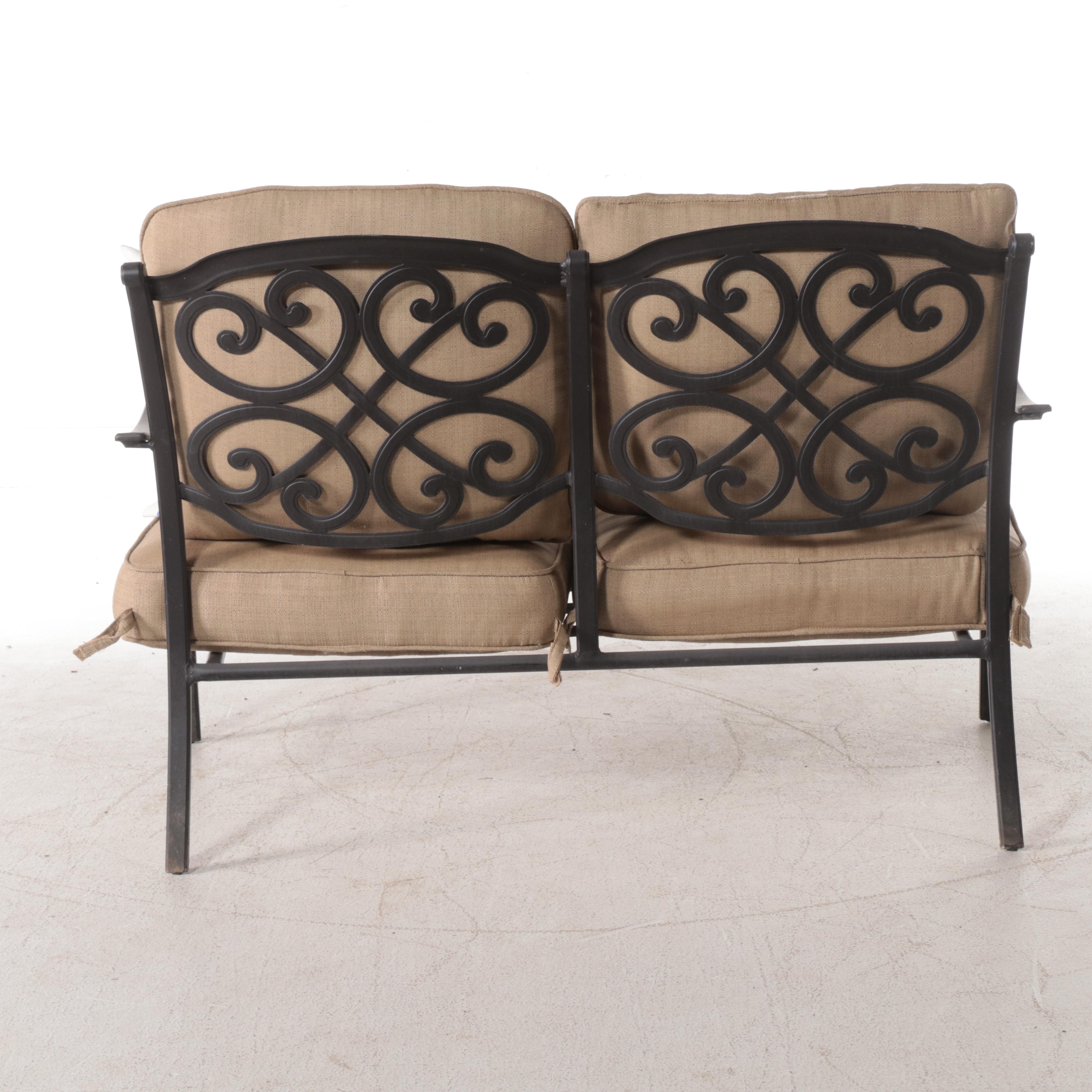 Four-Piece Powder-Coated Aluminum Patio Lounge Set