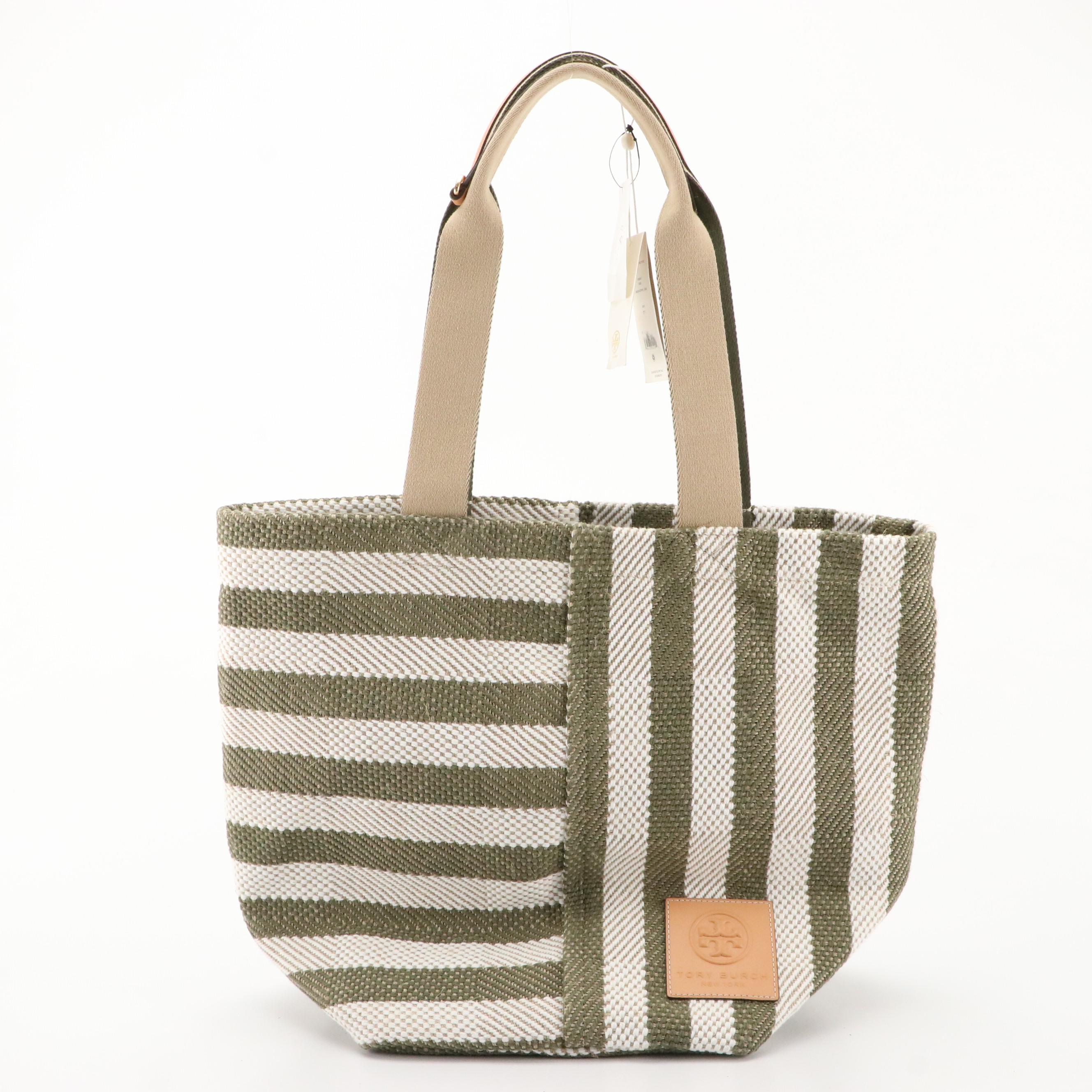 Tory Burch Gracie Striped Tote Bag & Sam Edelman Signature Saddle Crossbody Bag