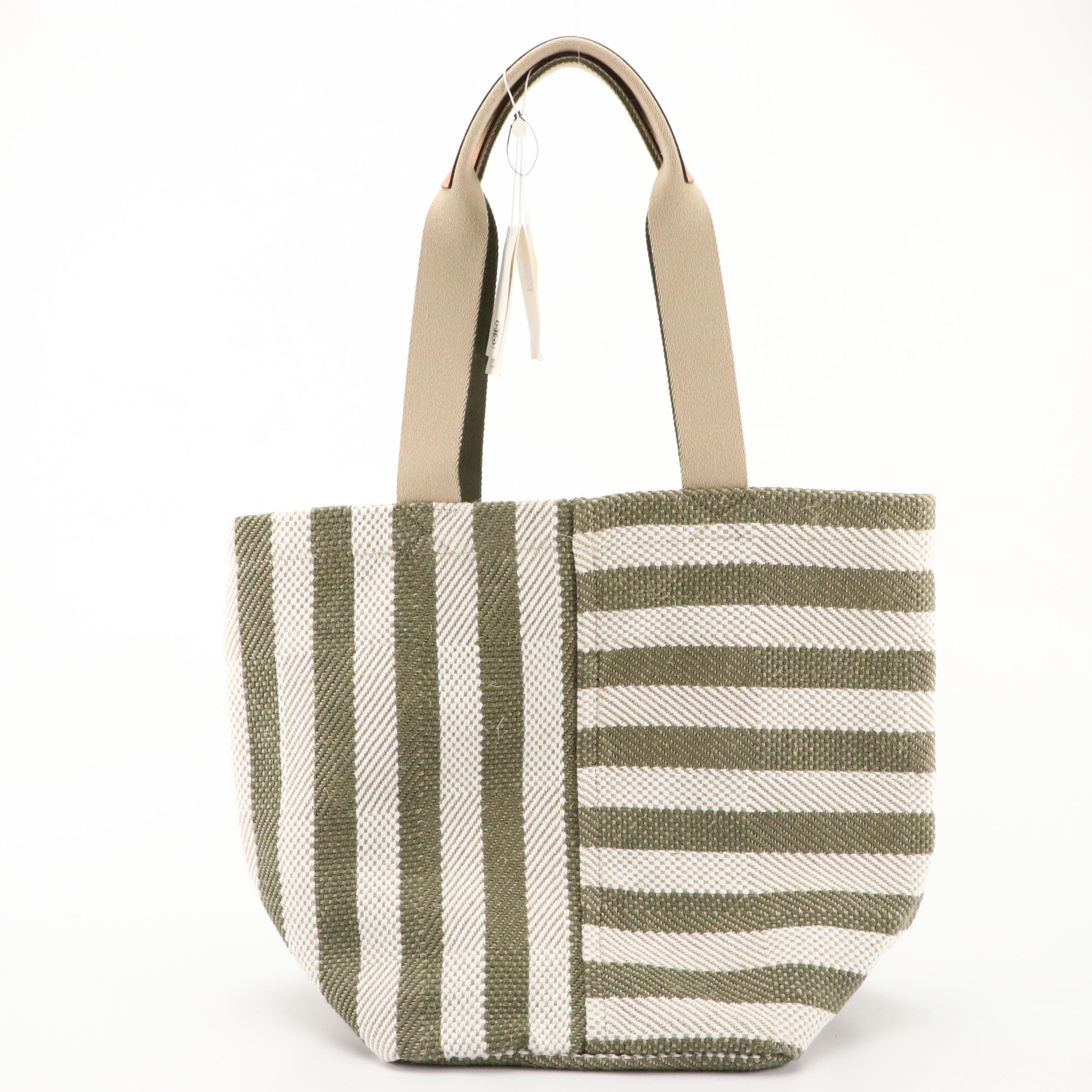 Tory Burch Gracie Striped Tote Bag & Sam Edelman Signature Saddle Crossbody Bag