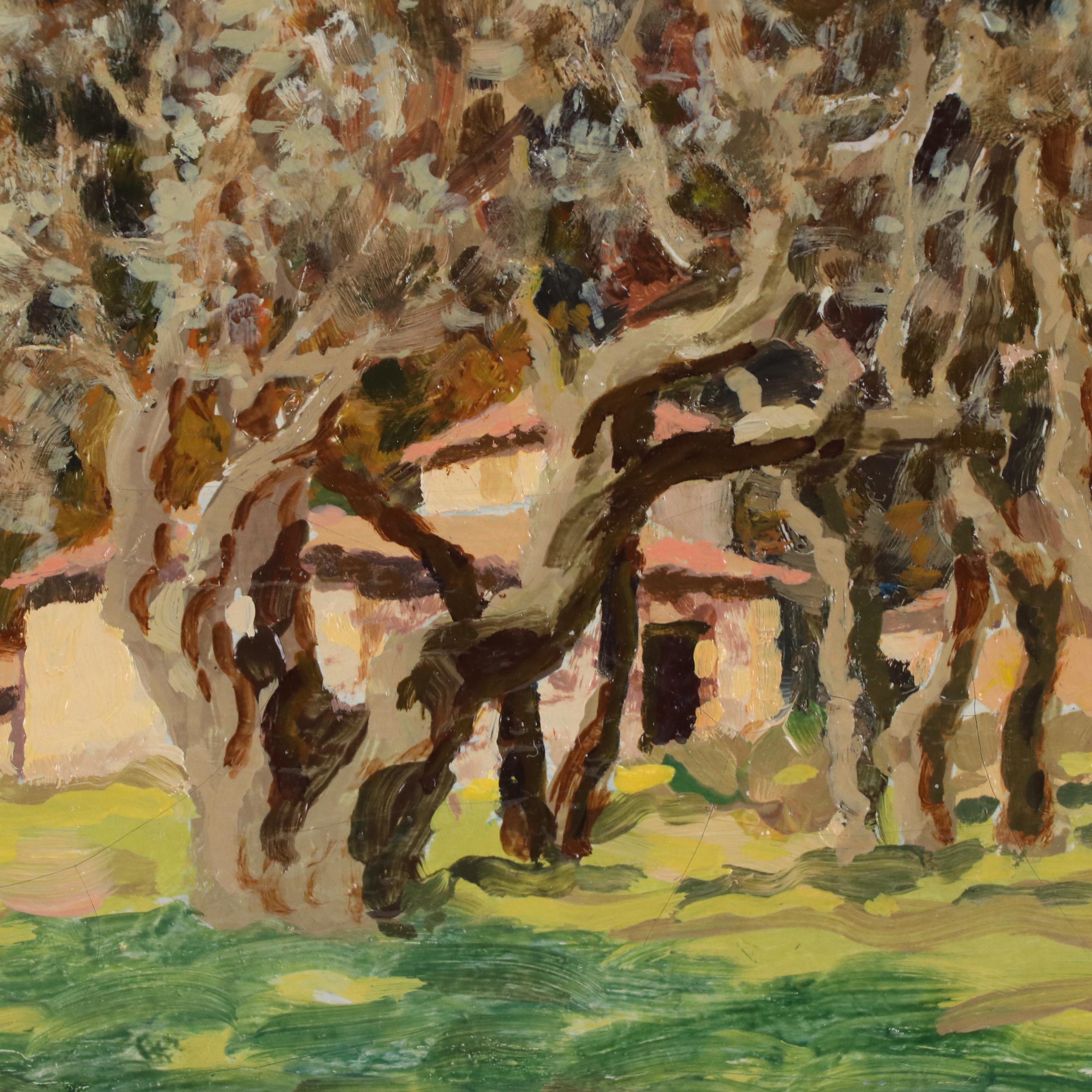 Forest Landscape Oil Painting With House