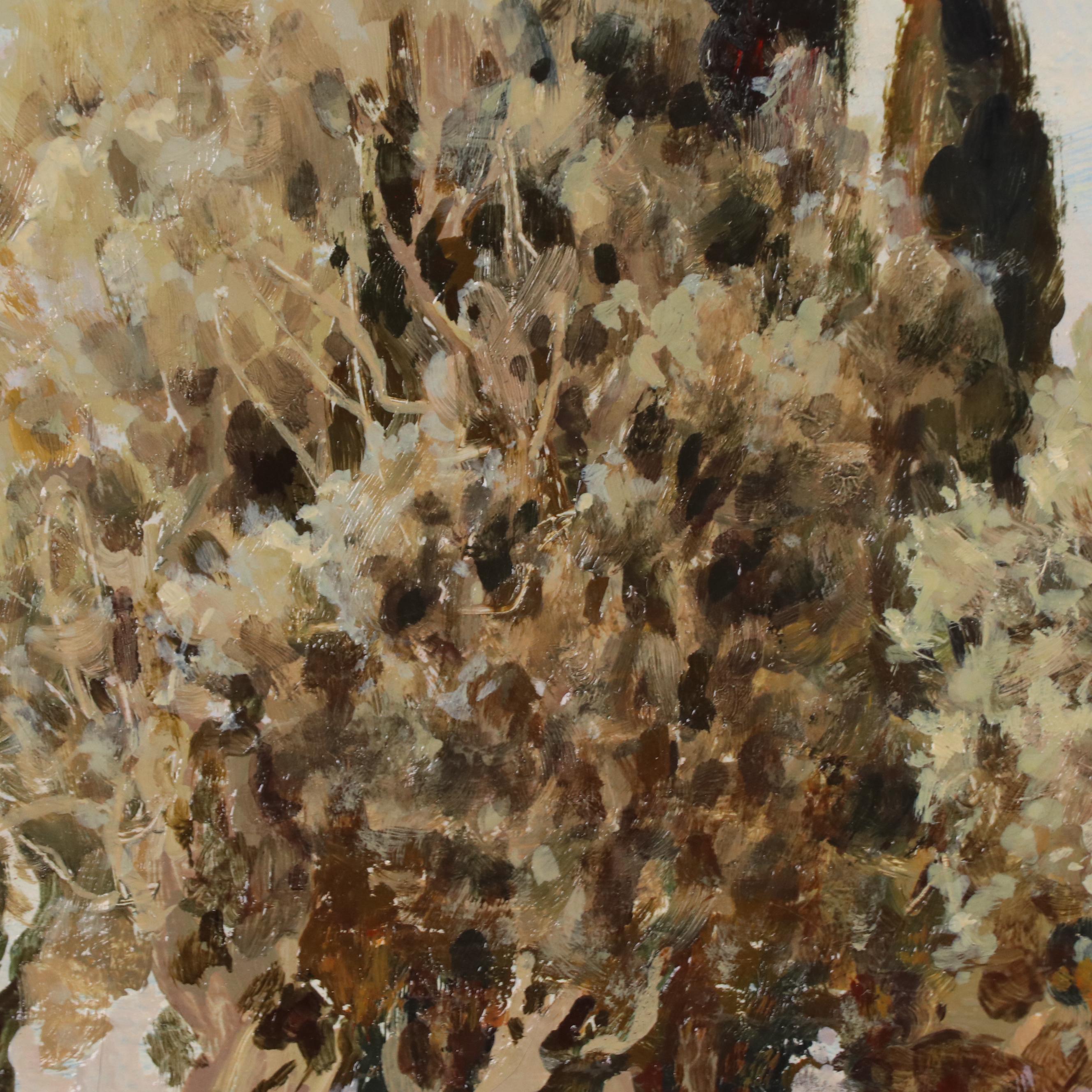 Forest Landscape Oil Painting With House