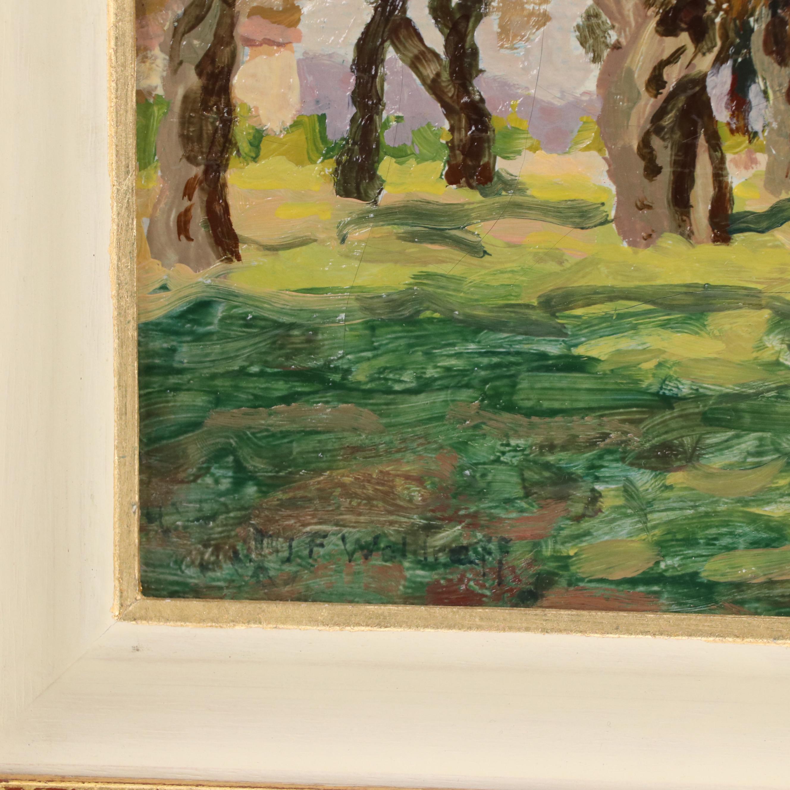 Forest Landscape Oil Painting With House