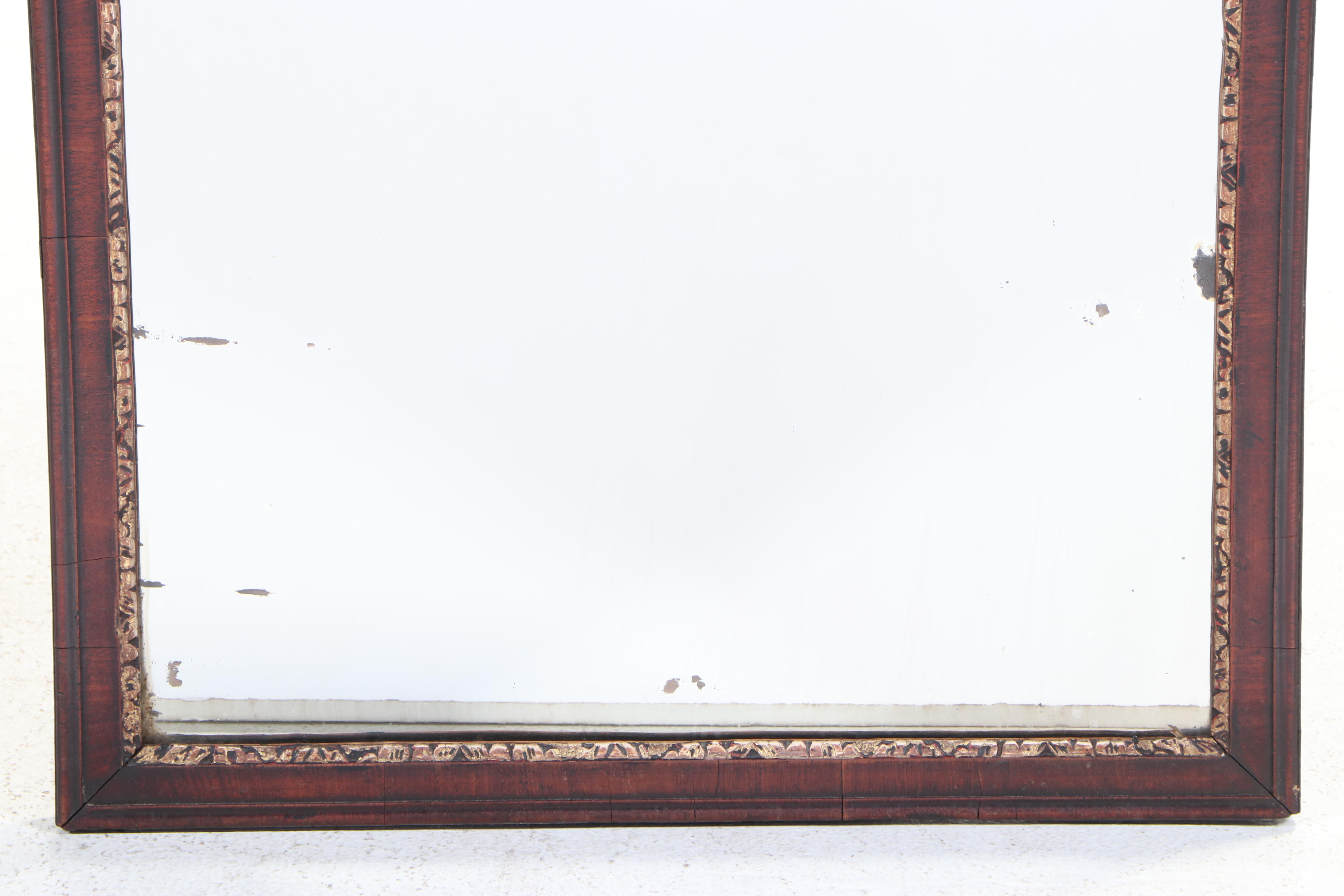 George III Mahogany and Parcel-Gilt Fret-Carved Mirror, Late 18th Century