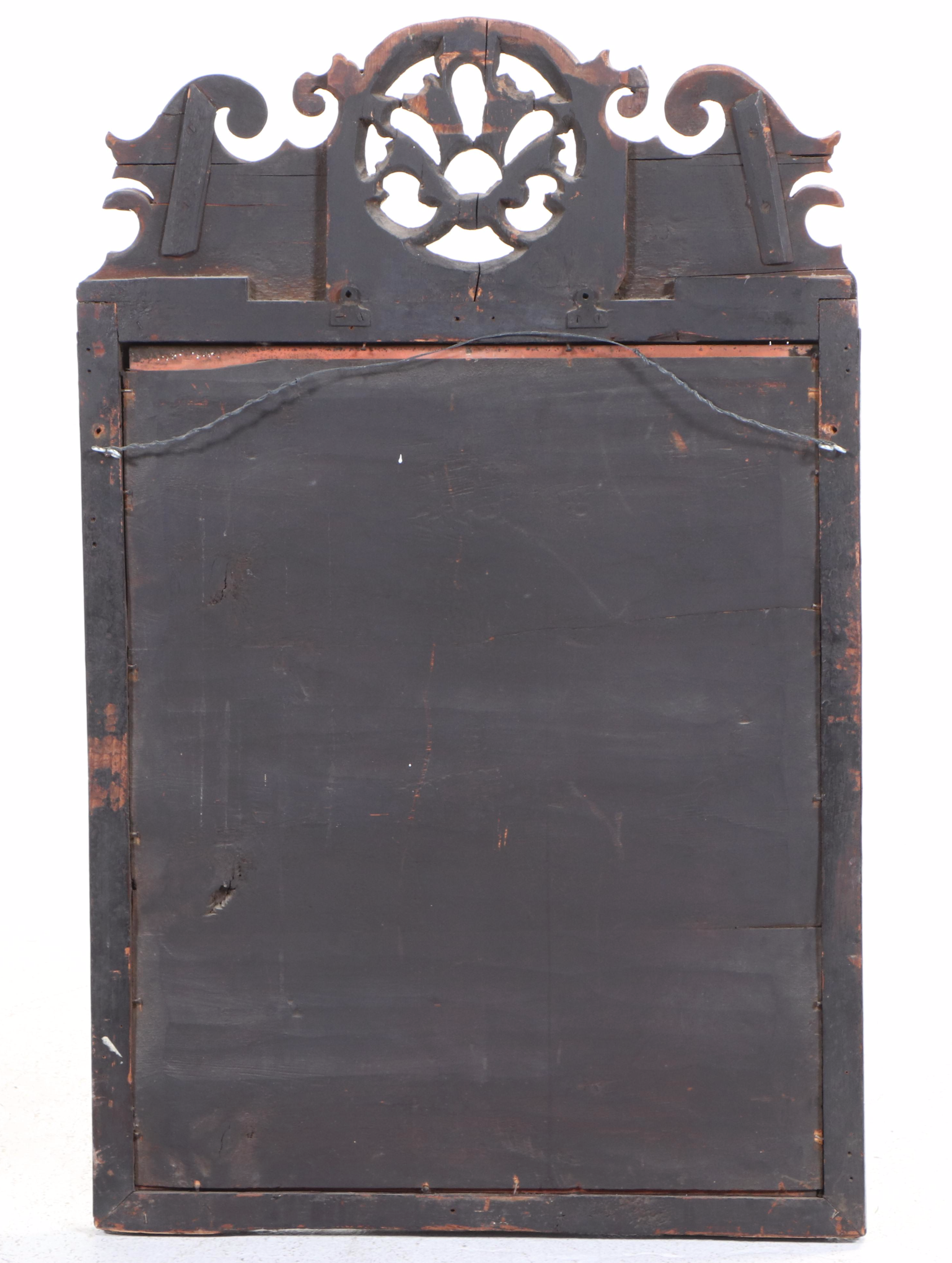 George III Mahogany and Parcel-Gilt Fret-Carved Mirror, Late 18th Century