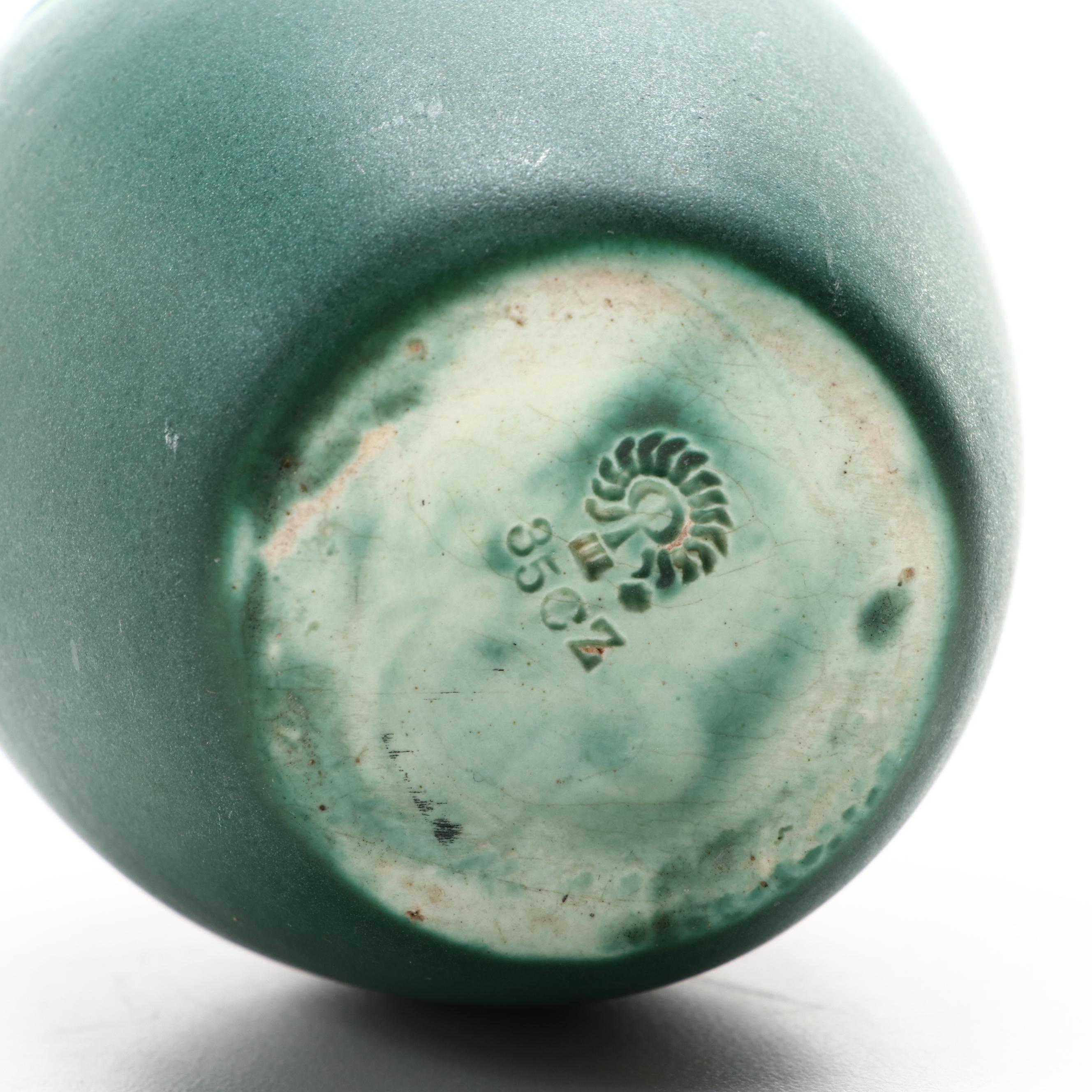 Rookwood Pottery Ceramic Vase and Figural Pin Tray, Early to Mid-20th Century