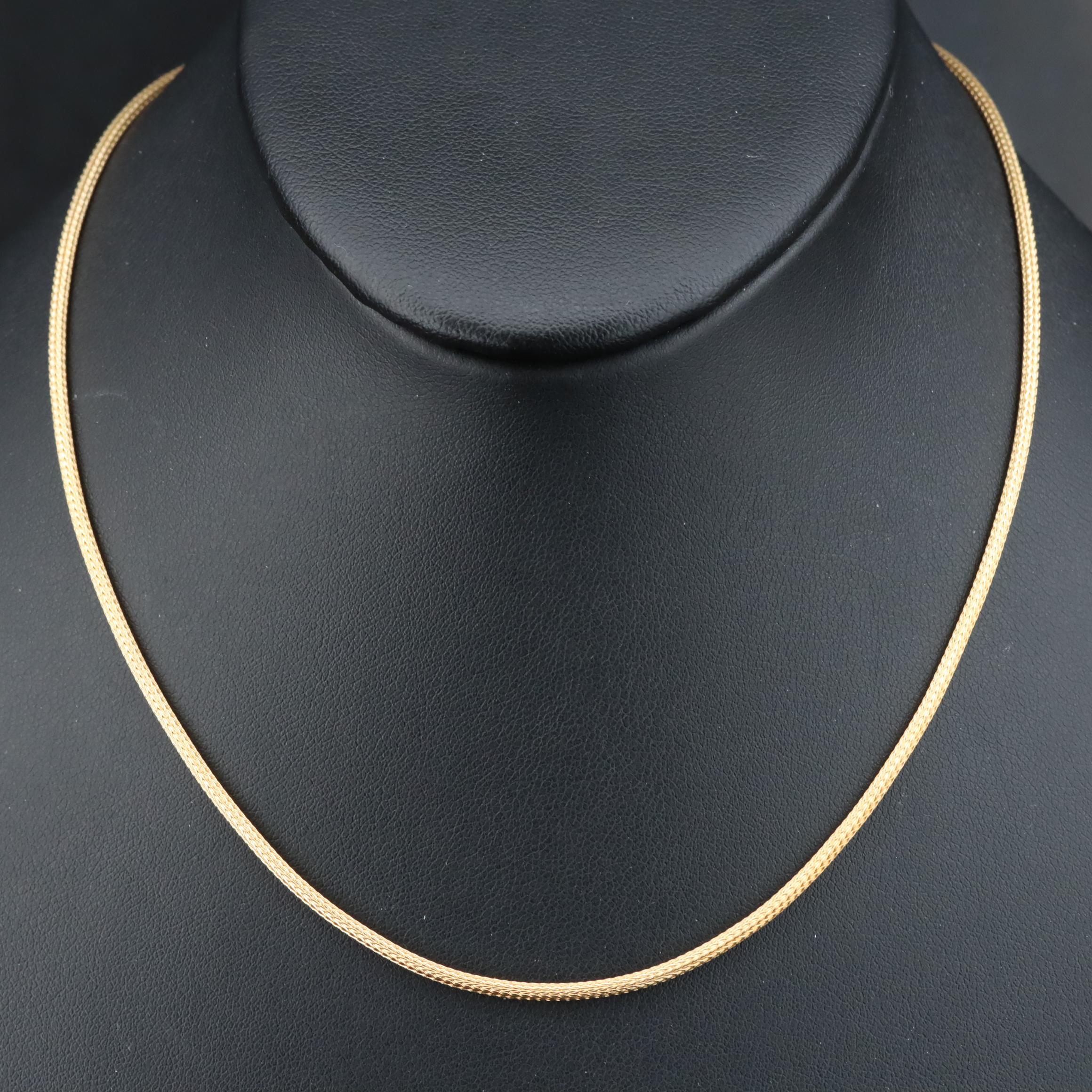 Italian 18K Foxtail Chain Necklace