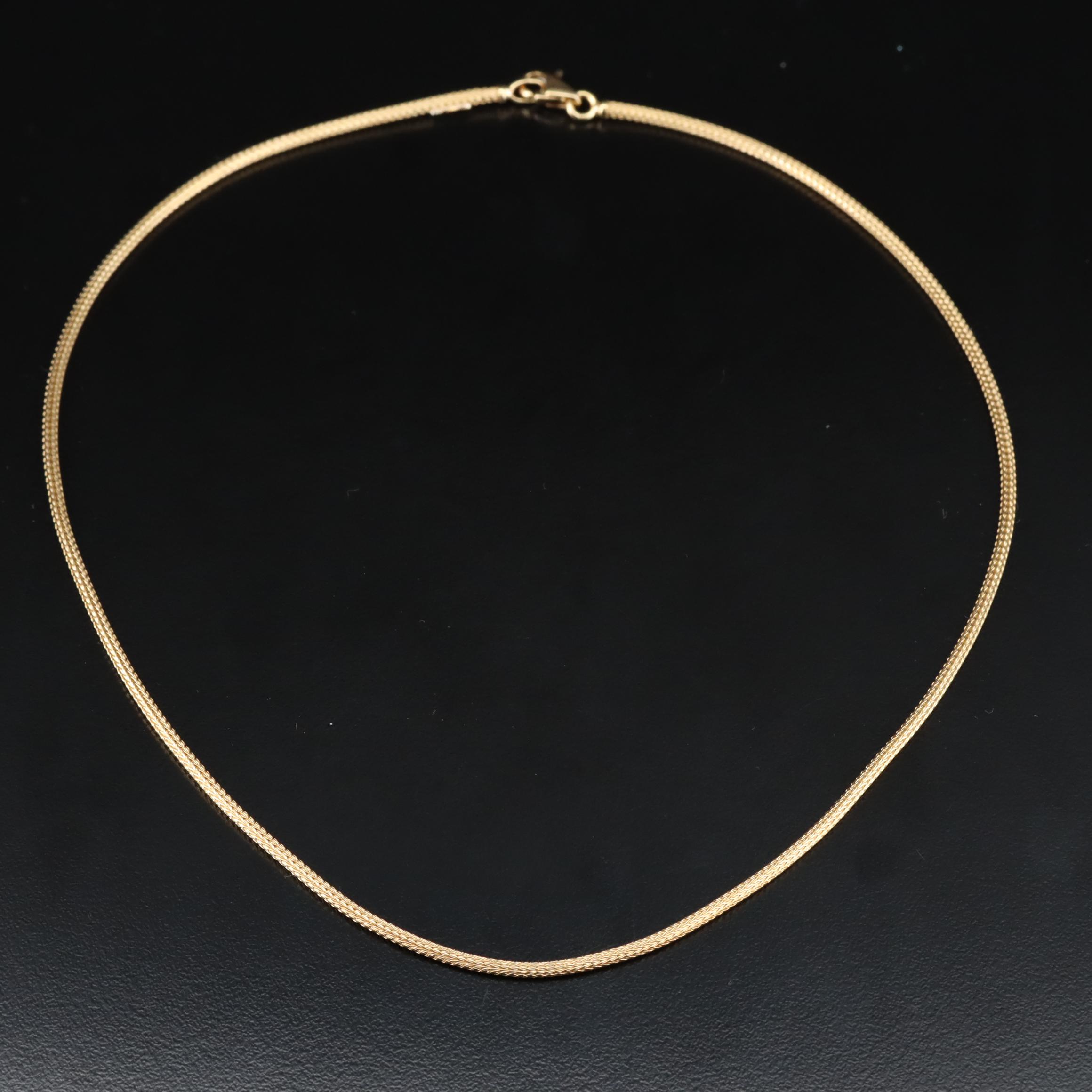 Italian 18K Foxtail Chain Necklace