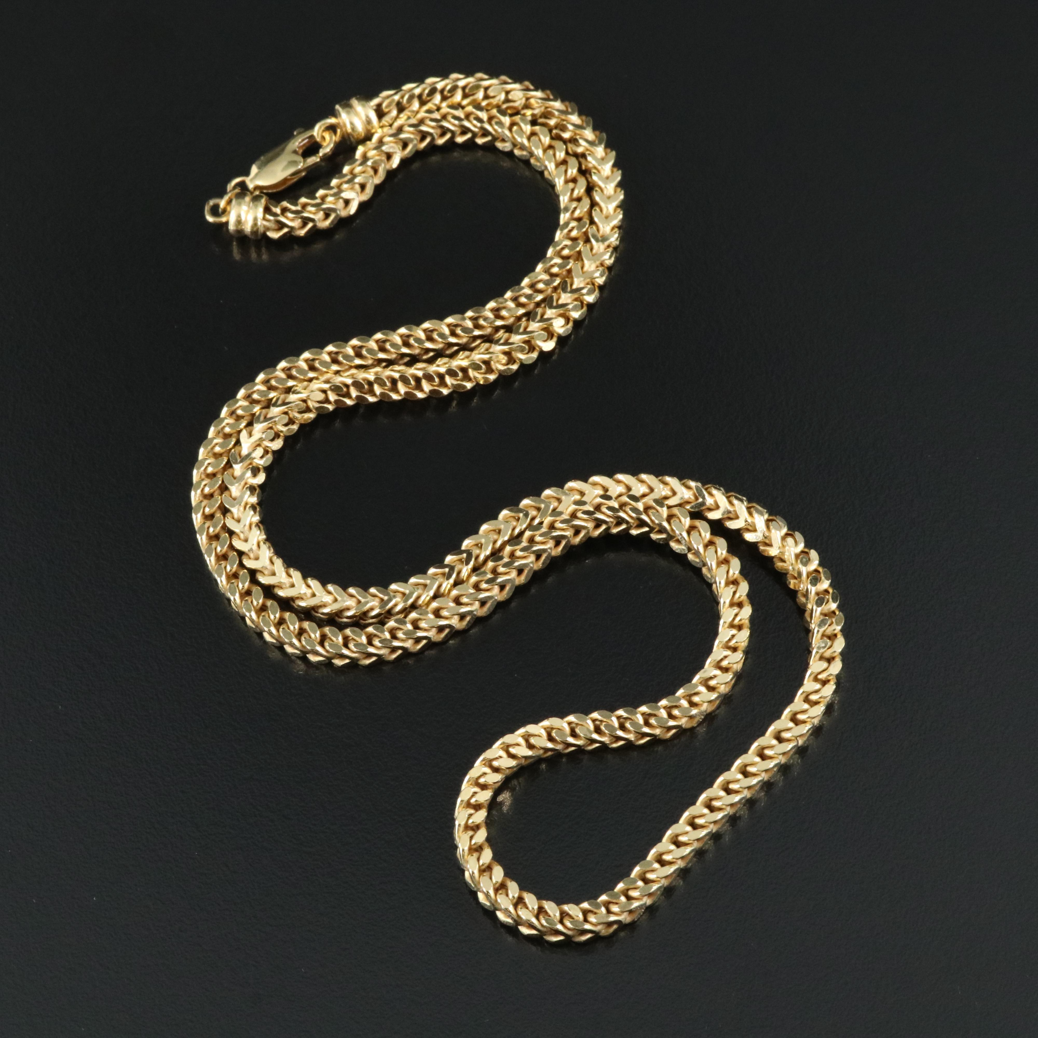 Italian 14K Square Curb Chain Necklace