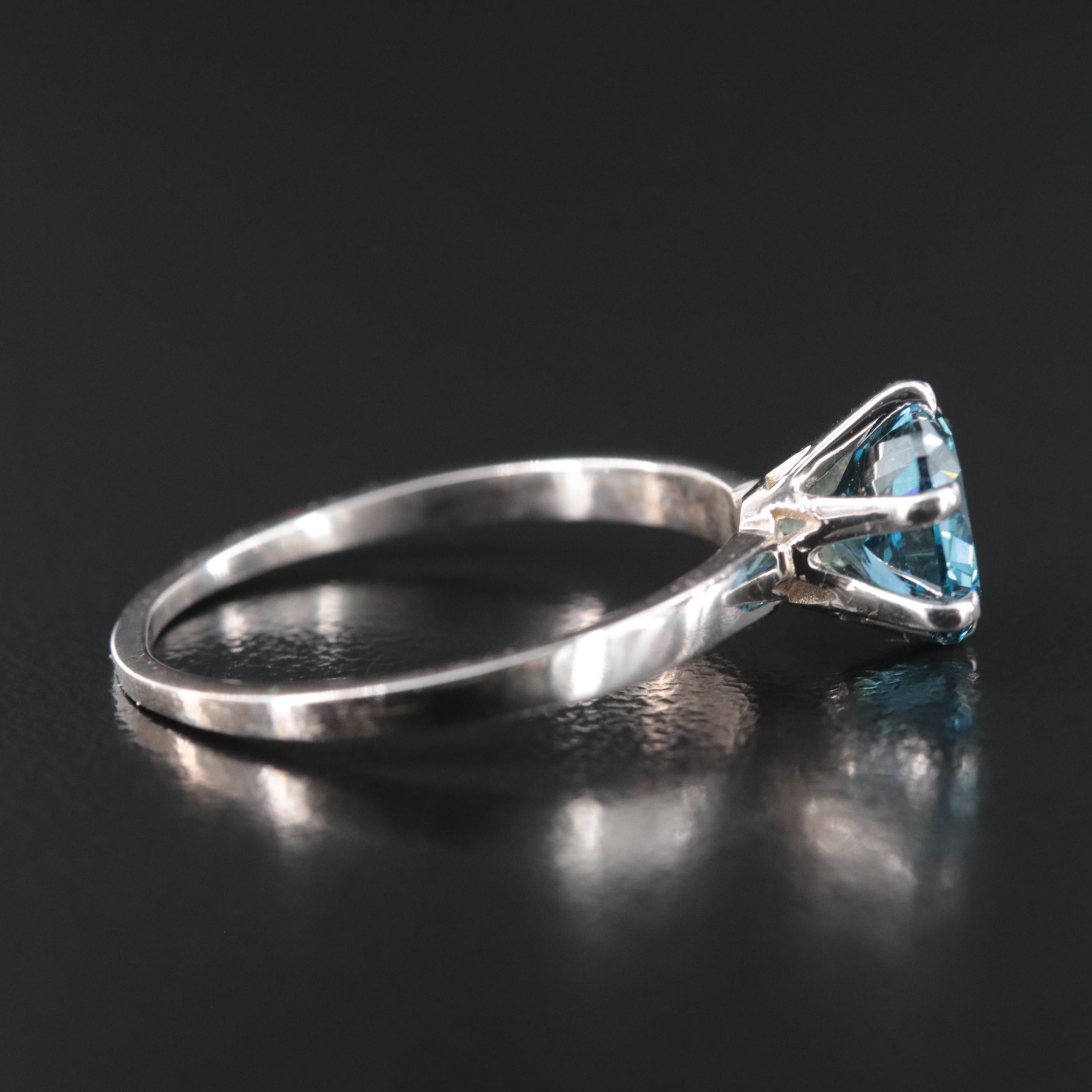 18K 2.52 CT (Origin Undetermined) Fancy Dark Blue Diamond Solitaire Ring