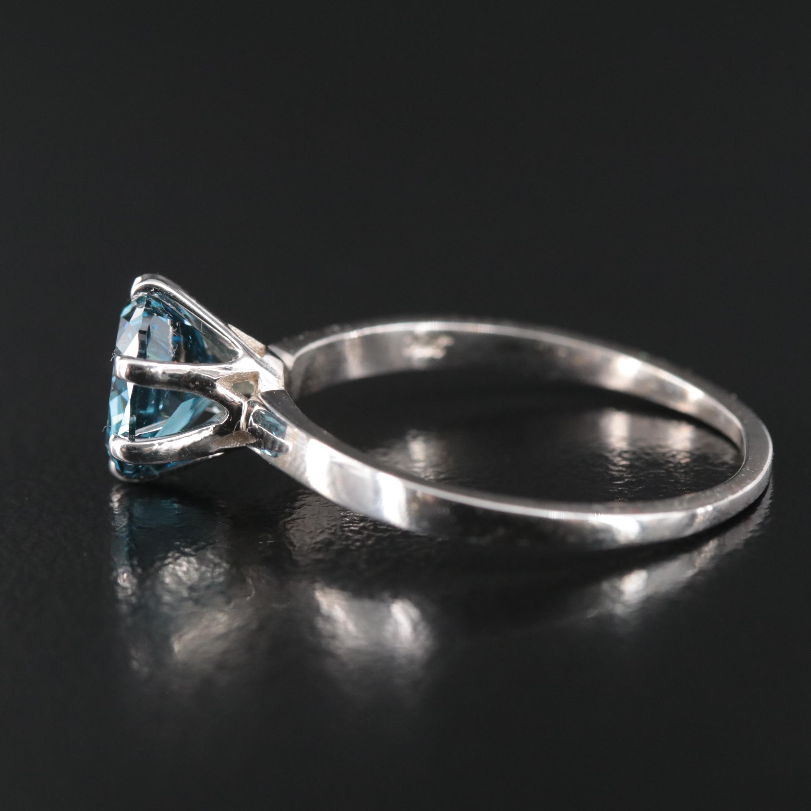 18K 2.52 CT (Origin Undetermined) Fancy Dark Blue Diamond Solitaire Ring