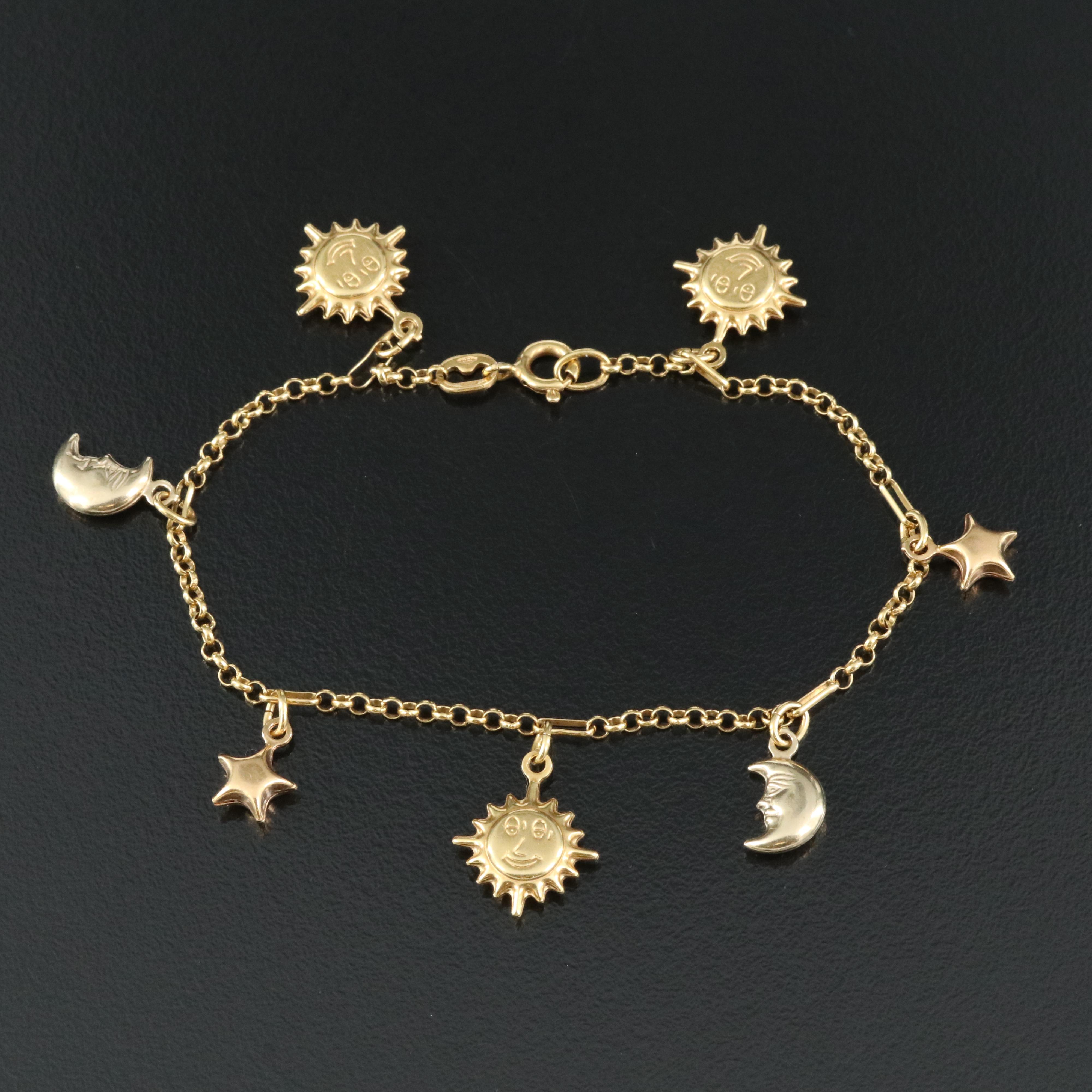 14K Celestial Charm Bracelet