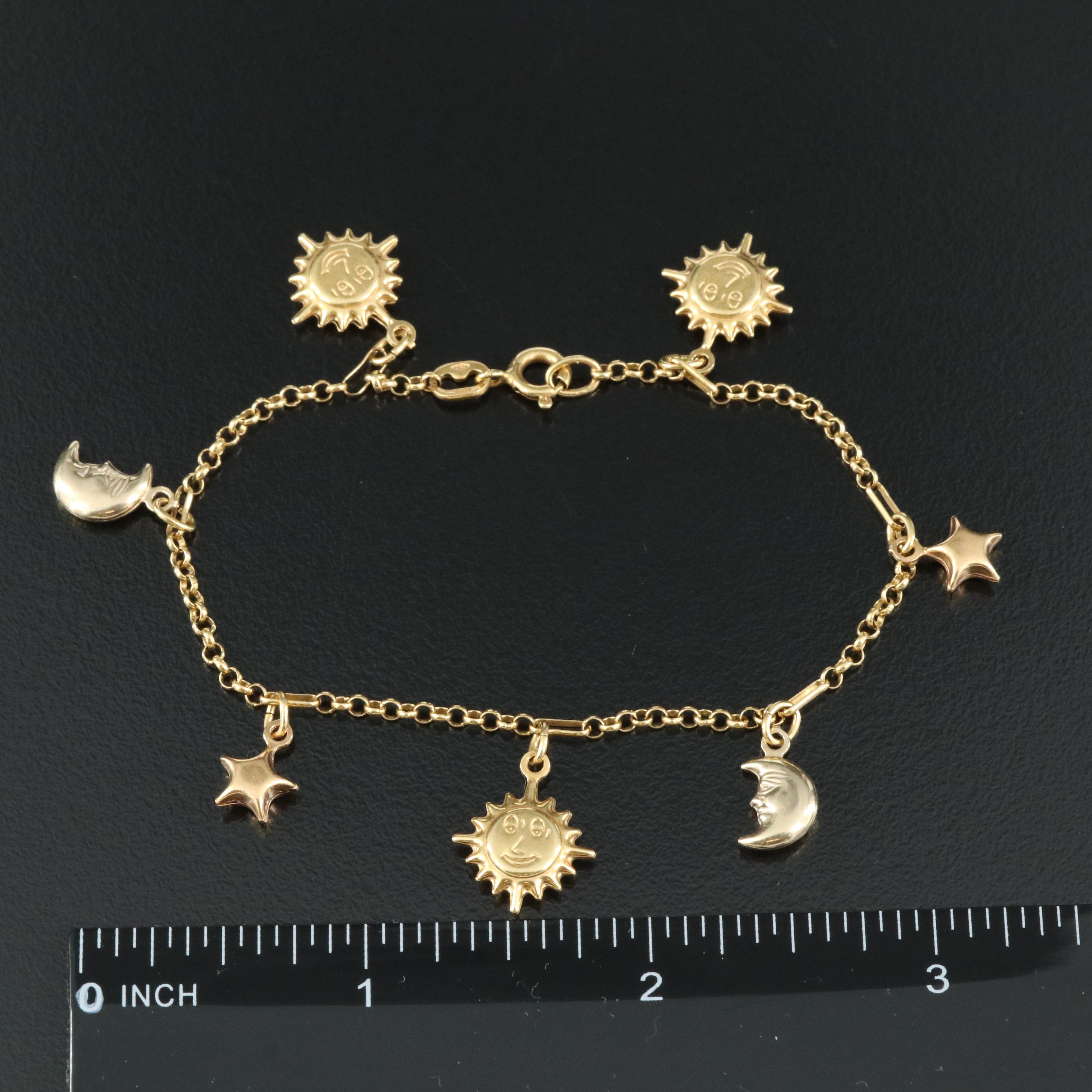 14K Celestial Charm Bracelet