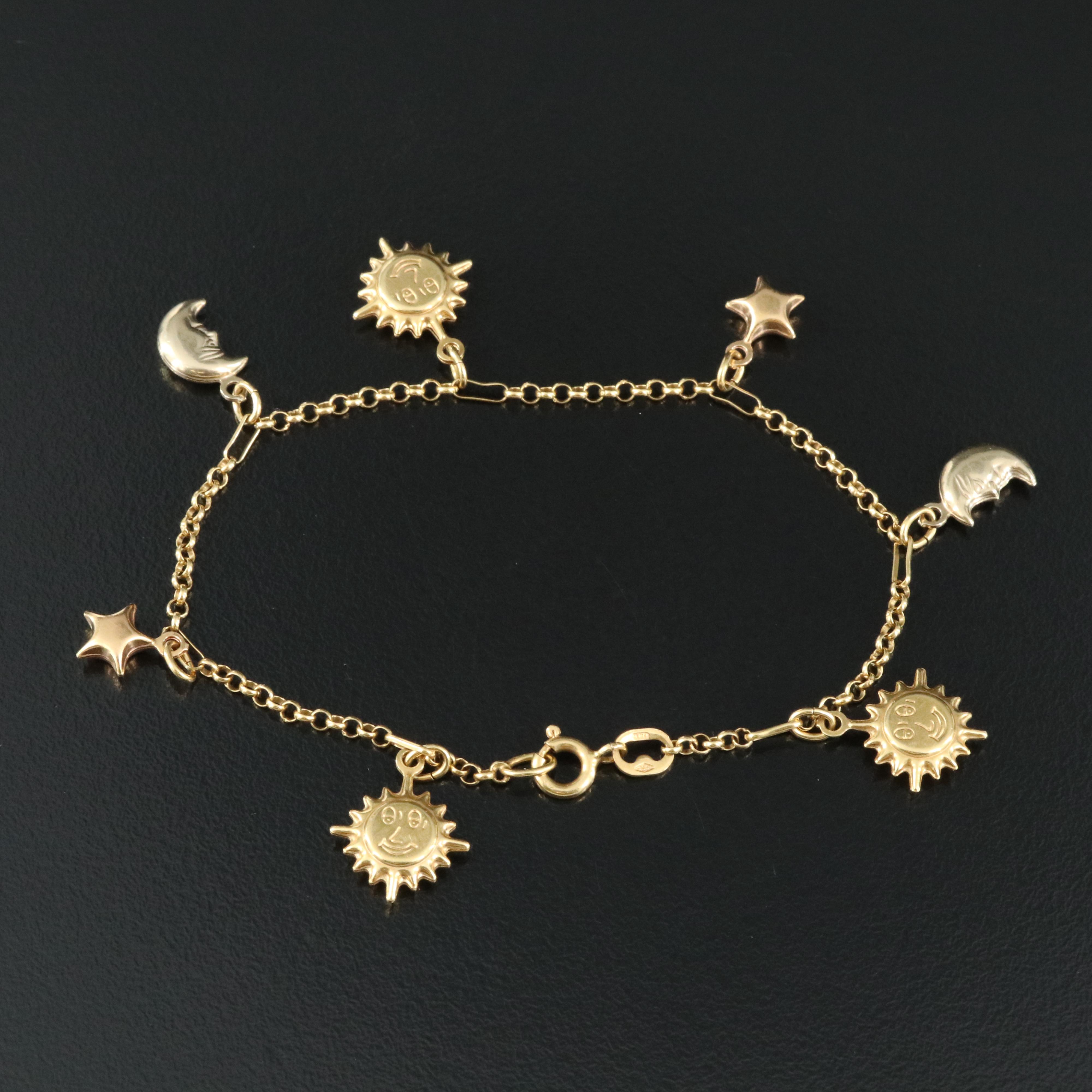 14K Celestial Charm Bracelet
