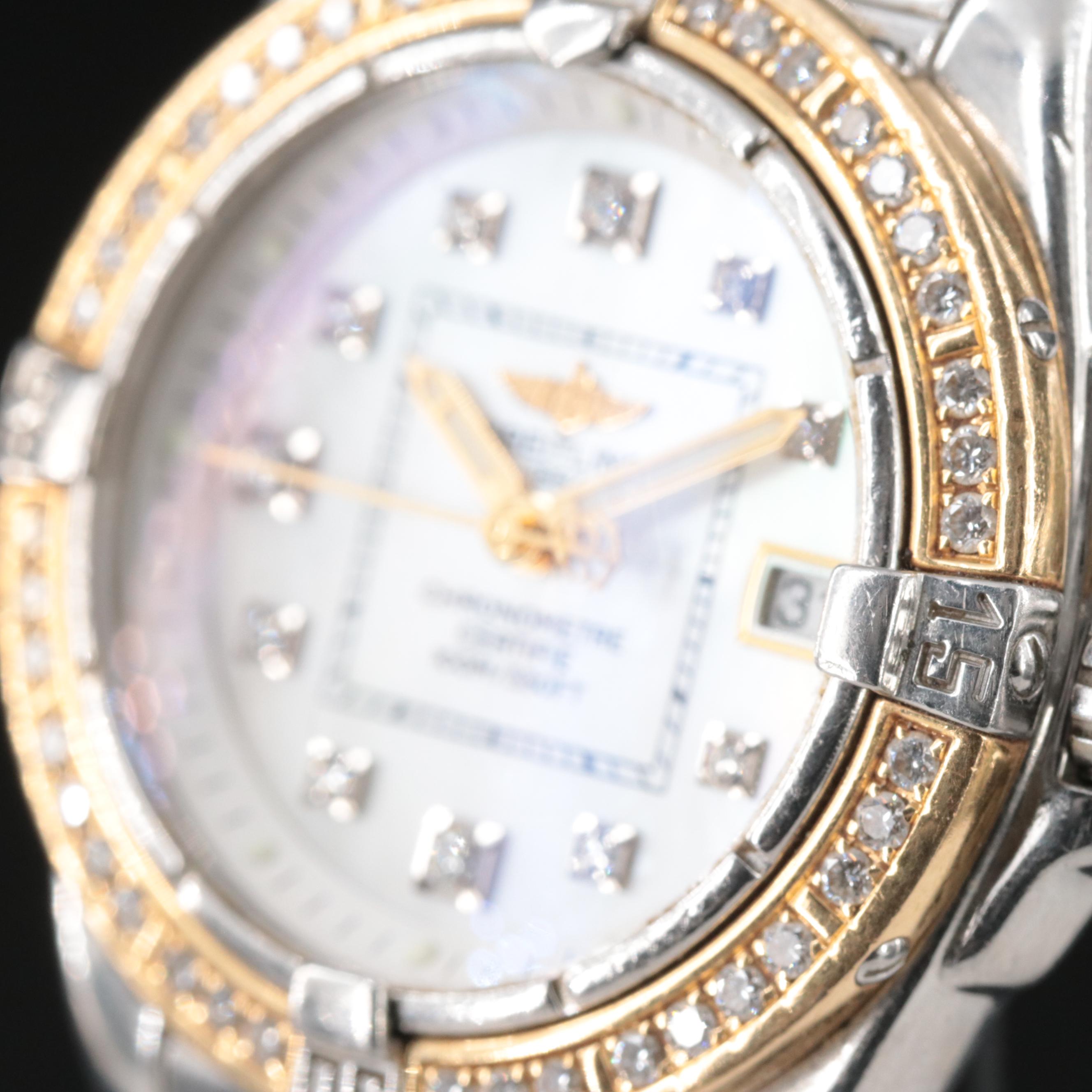 2004 Breitling Cockpit Quartz Watch with Mother-of-Pearl and Diamond Dial