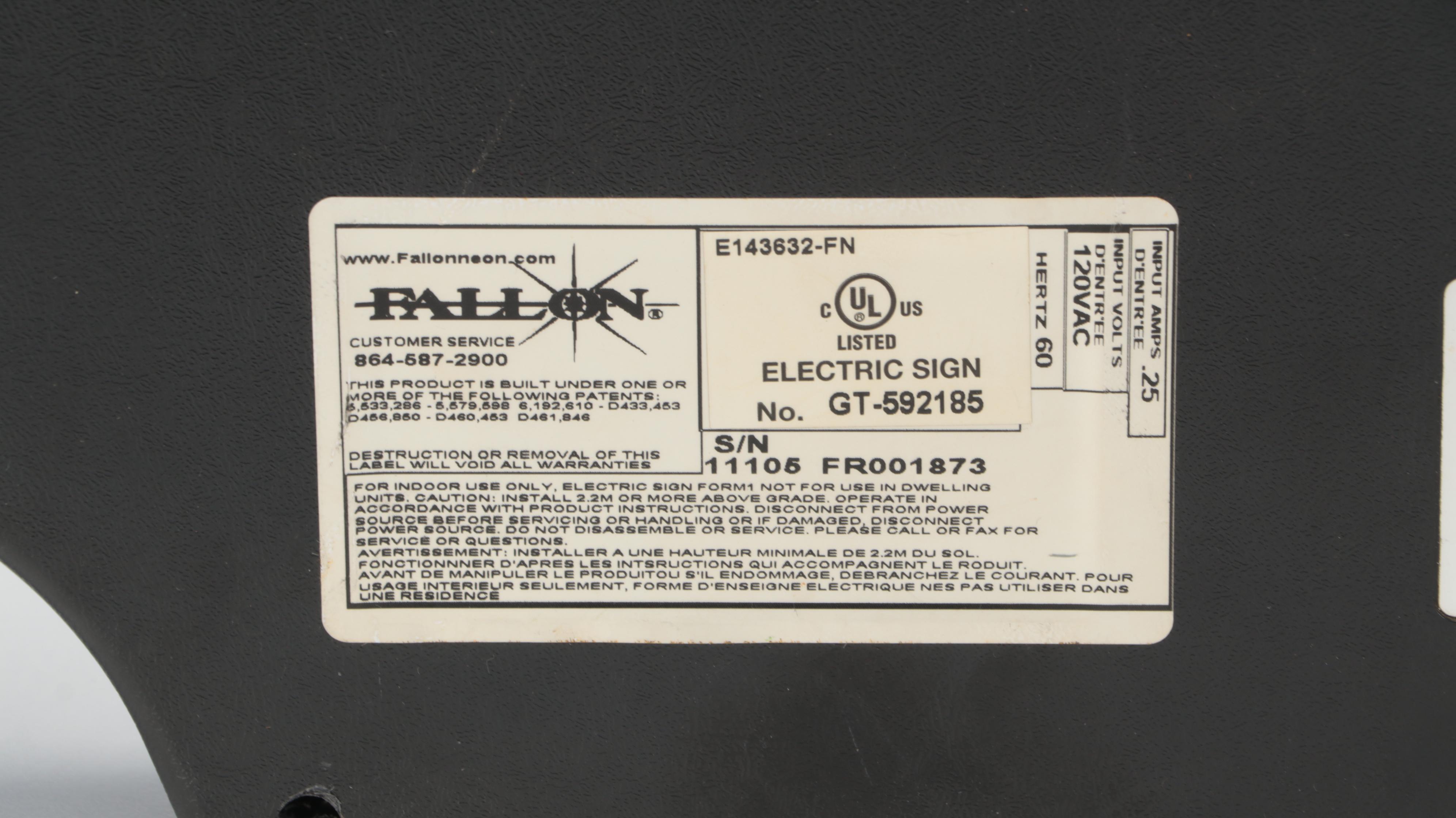 Fallon Electric Open Sign