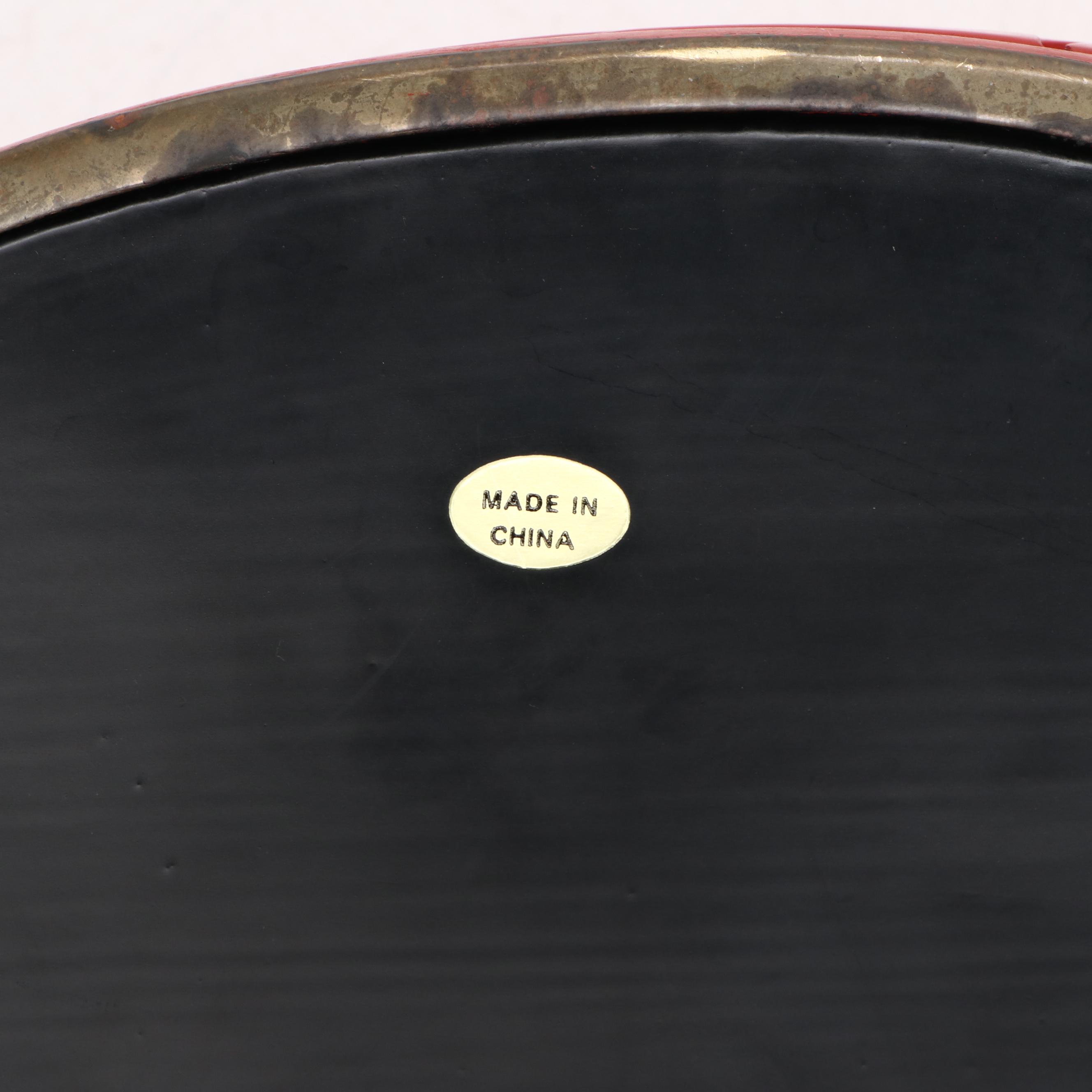 Faux Cinnabar Lacquerware Figural Chinese Goose Box