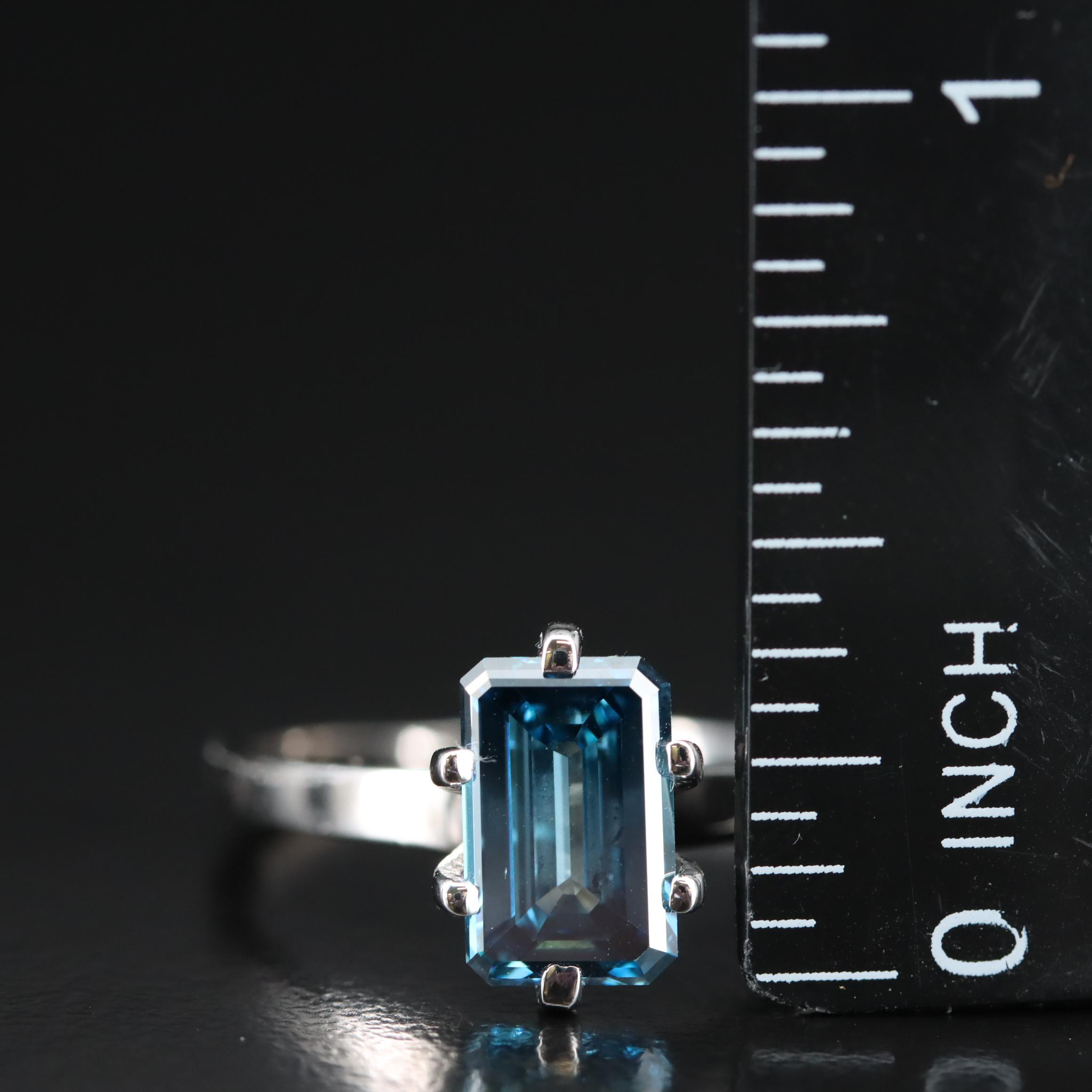 18K 2.19 CT (Origin Undetermined) Fancy Dark Blue Diamond Solitaire Ring