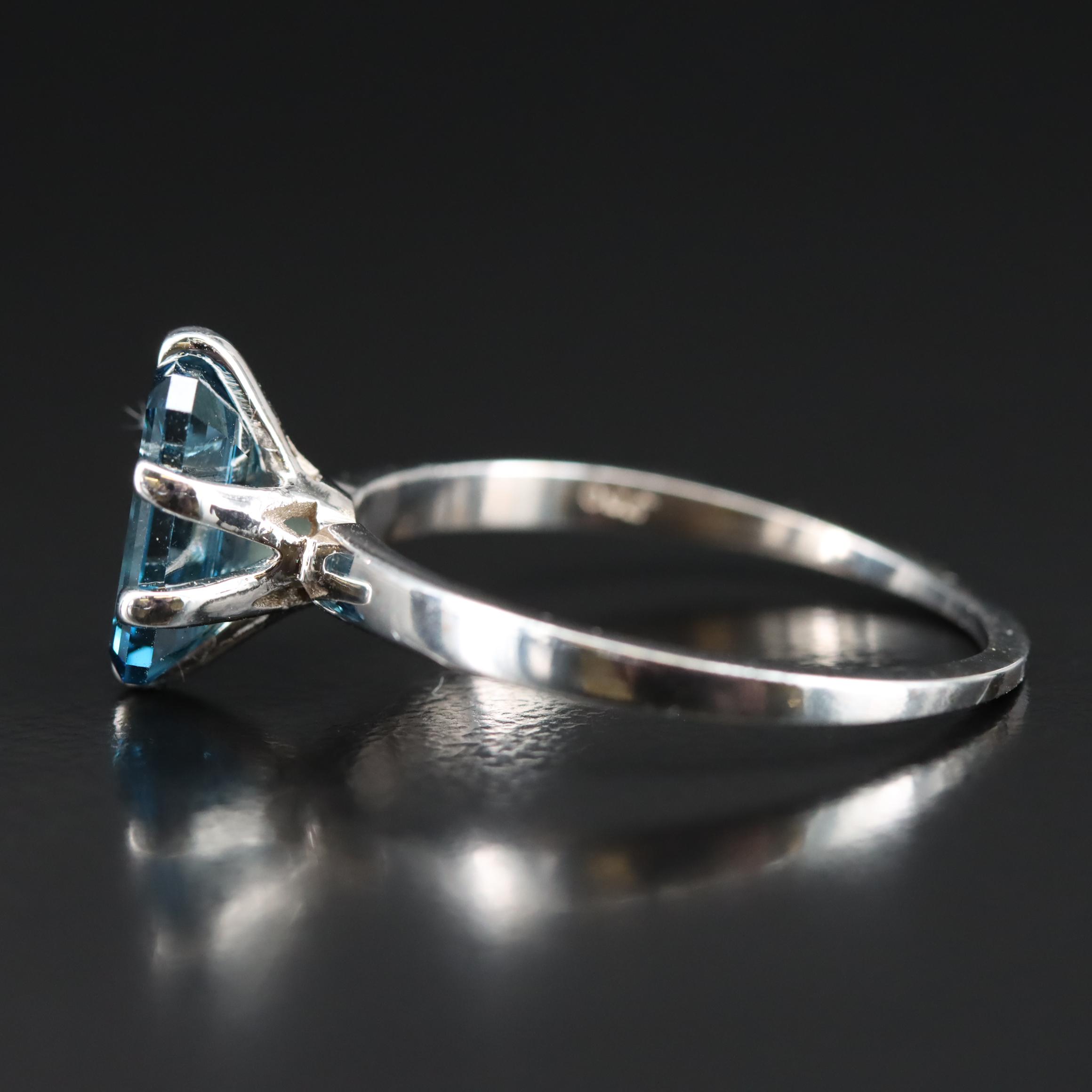 18K 2.19 CT (Origin Undetermined) Fancy Dark Blue Diamond Solitaire Ring