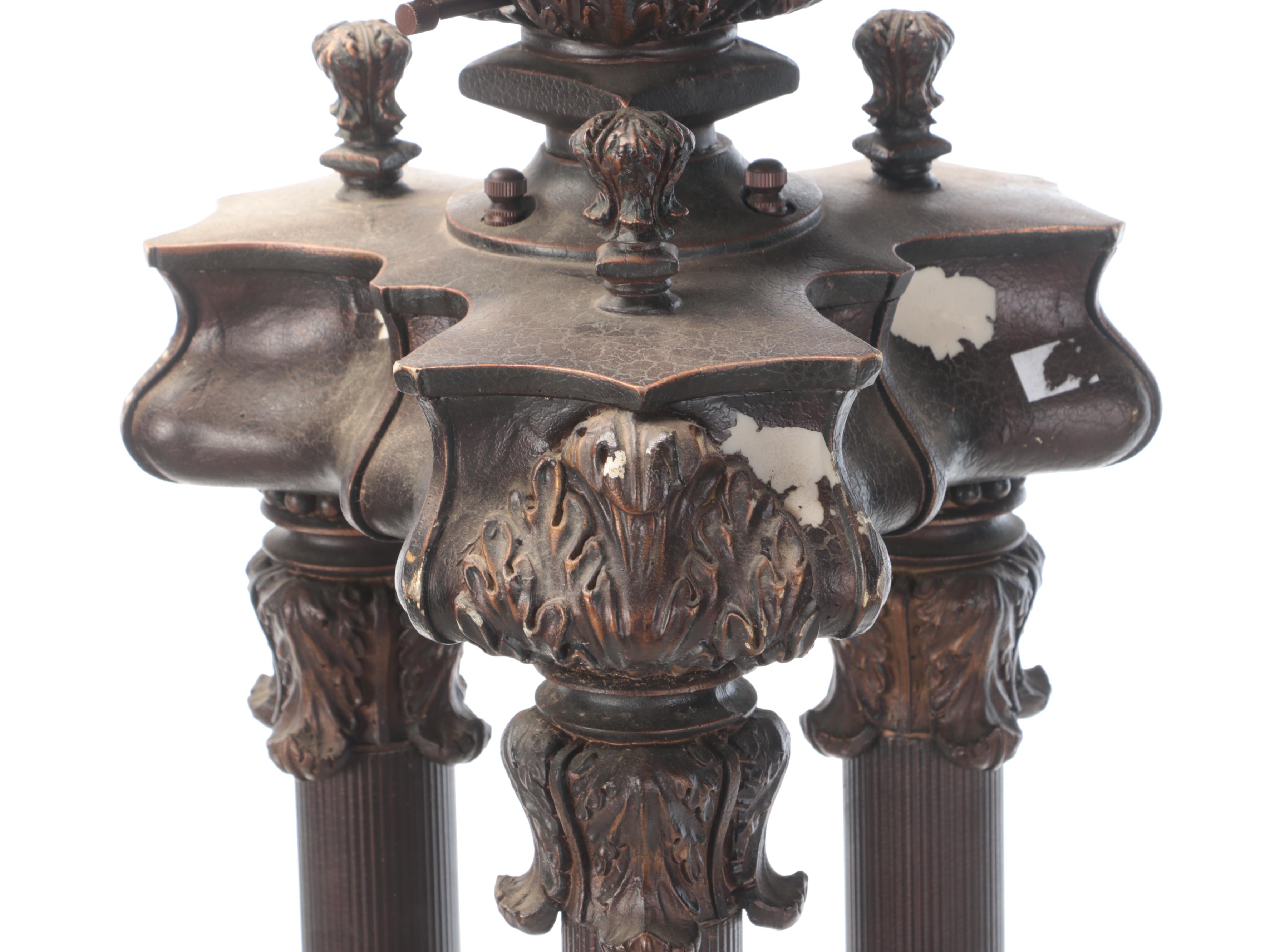 Oil Rubbed Bronze Finish Column Torchiere Floor Lamps, Contemporary