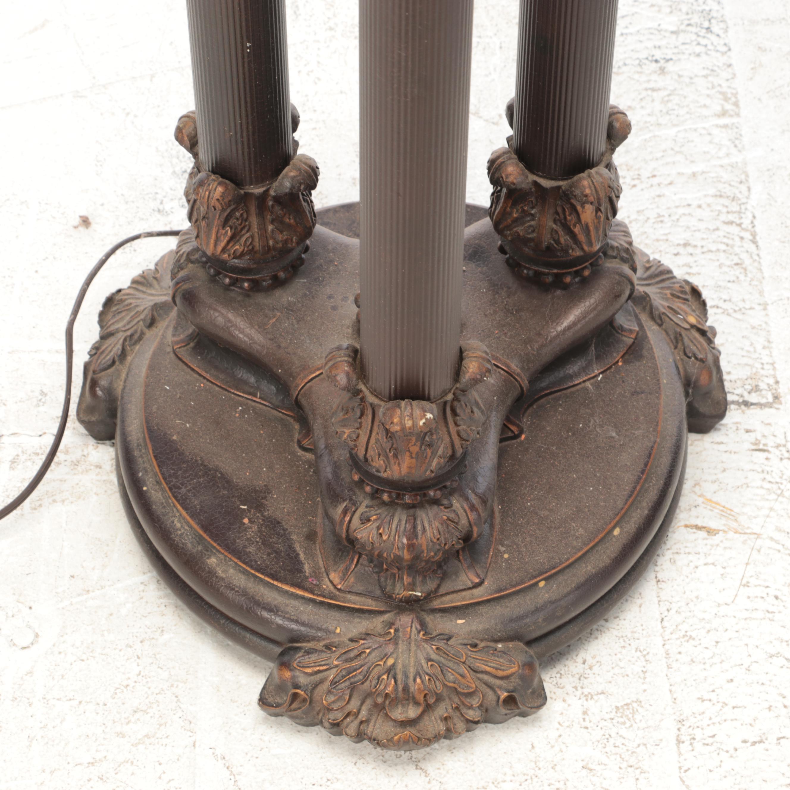 Oil Rubbed Bronze Finish Column Torchiere Floor Lamps, Contemporary