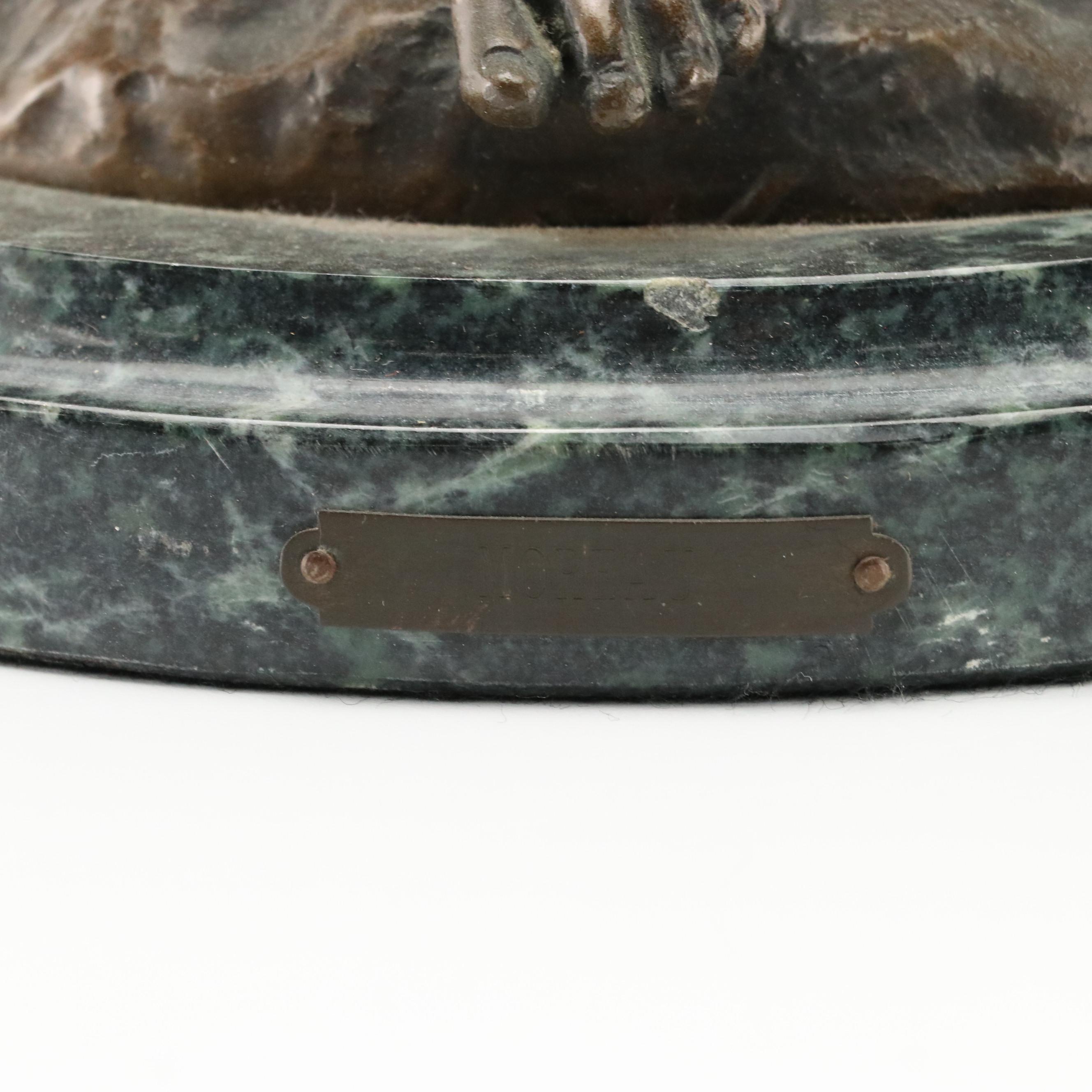 Cast Bronze Sculpture After Auguste Moreau "Whispering Children"