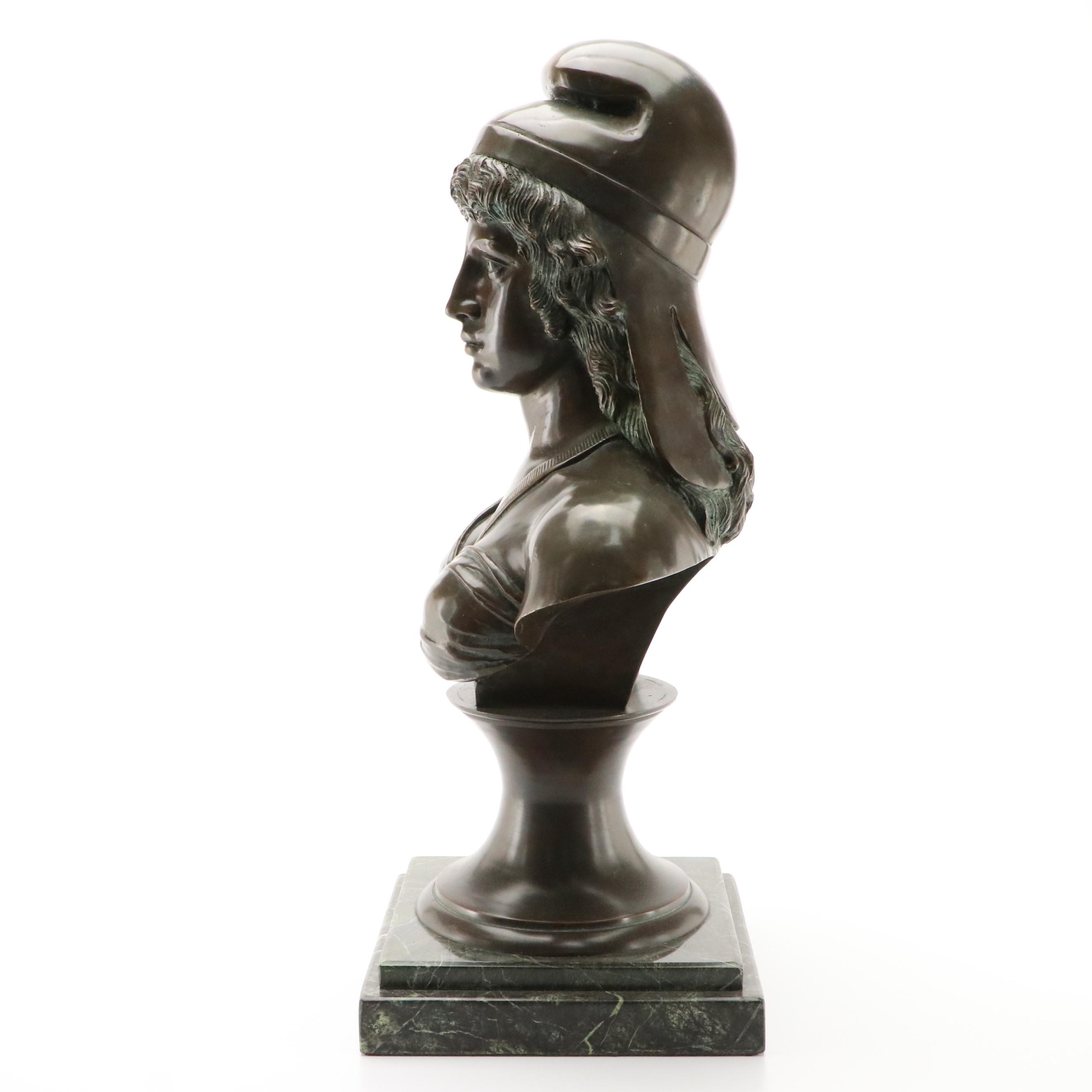European School Bronze Bust of Grecian Woman