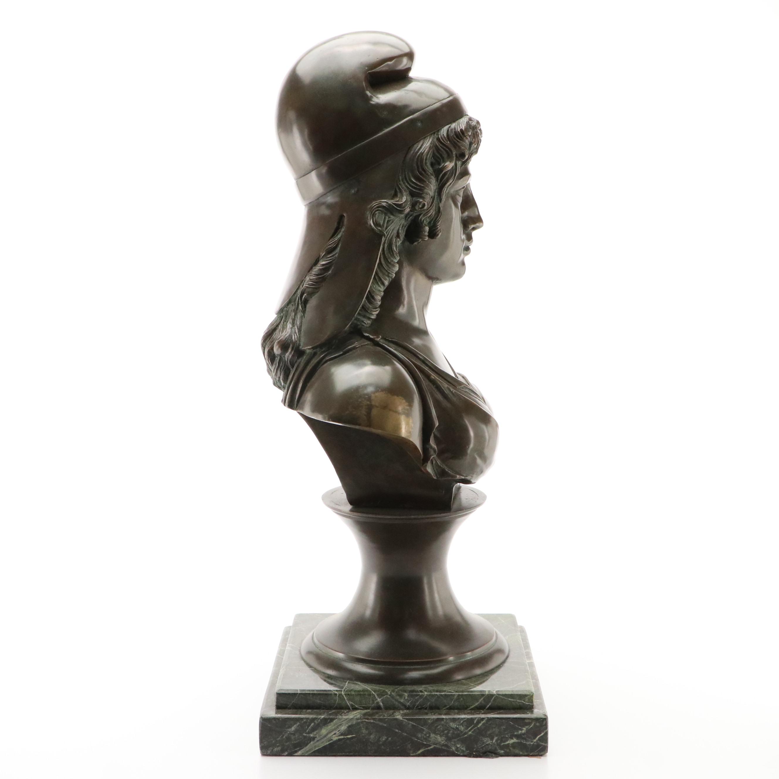 European School Bronze Bust of Grecian Woman