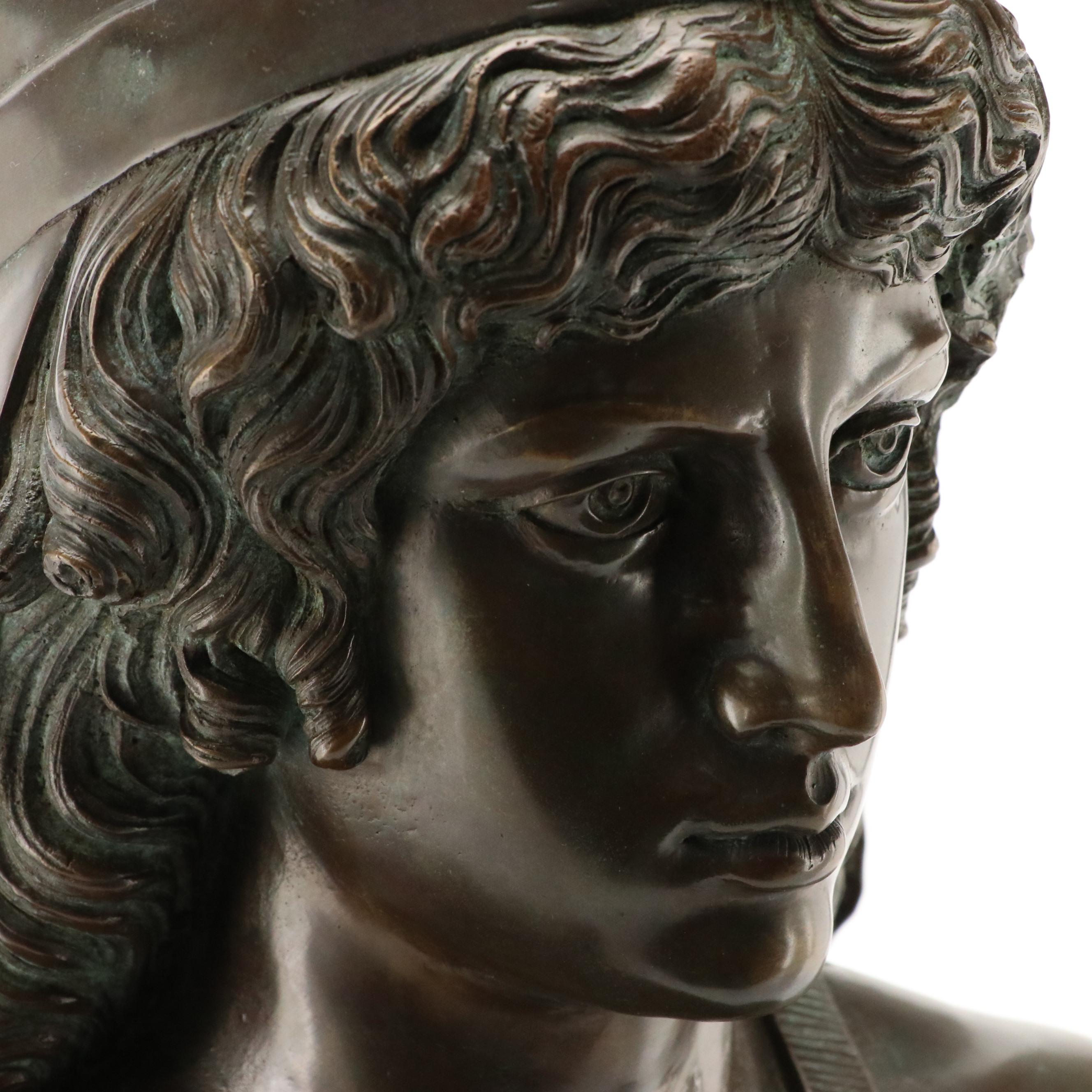European School Bronze Bust of Grecian Woman