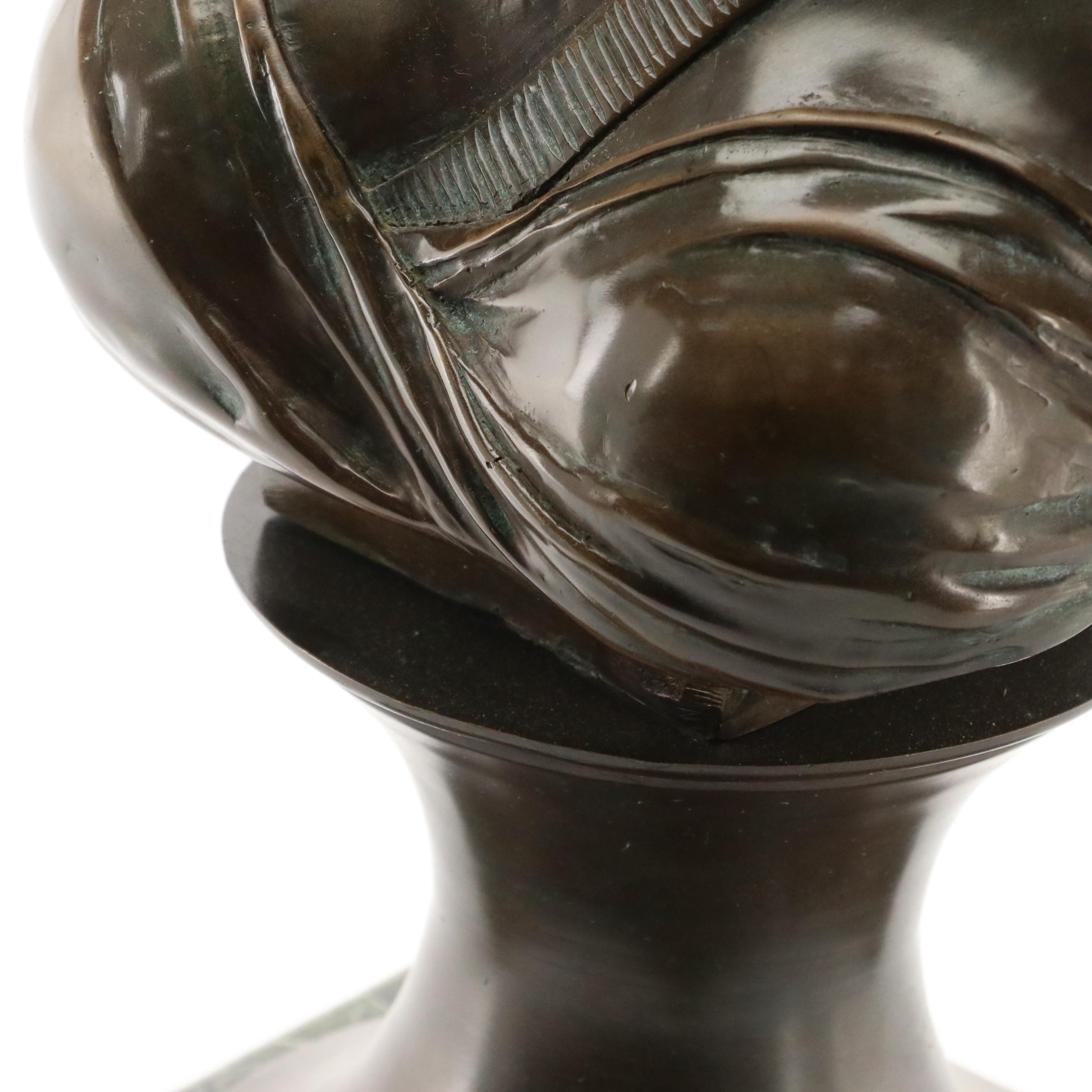 European School Bronze Bust of Grecian Woman