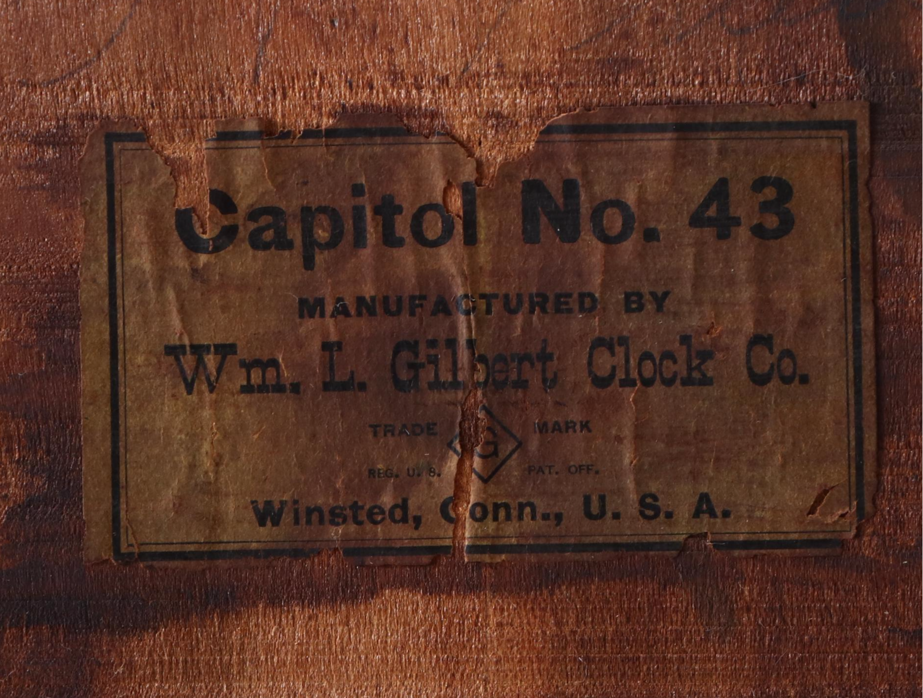 Gilbert Clock Co. "Capital No. 43" Pressed Walnut Gingerbread Kitchen