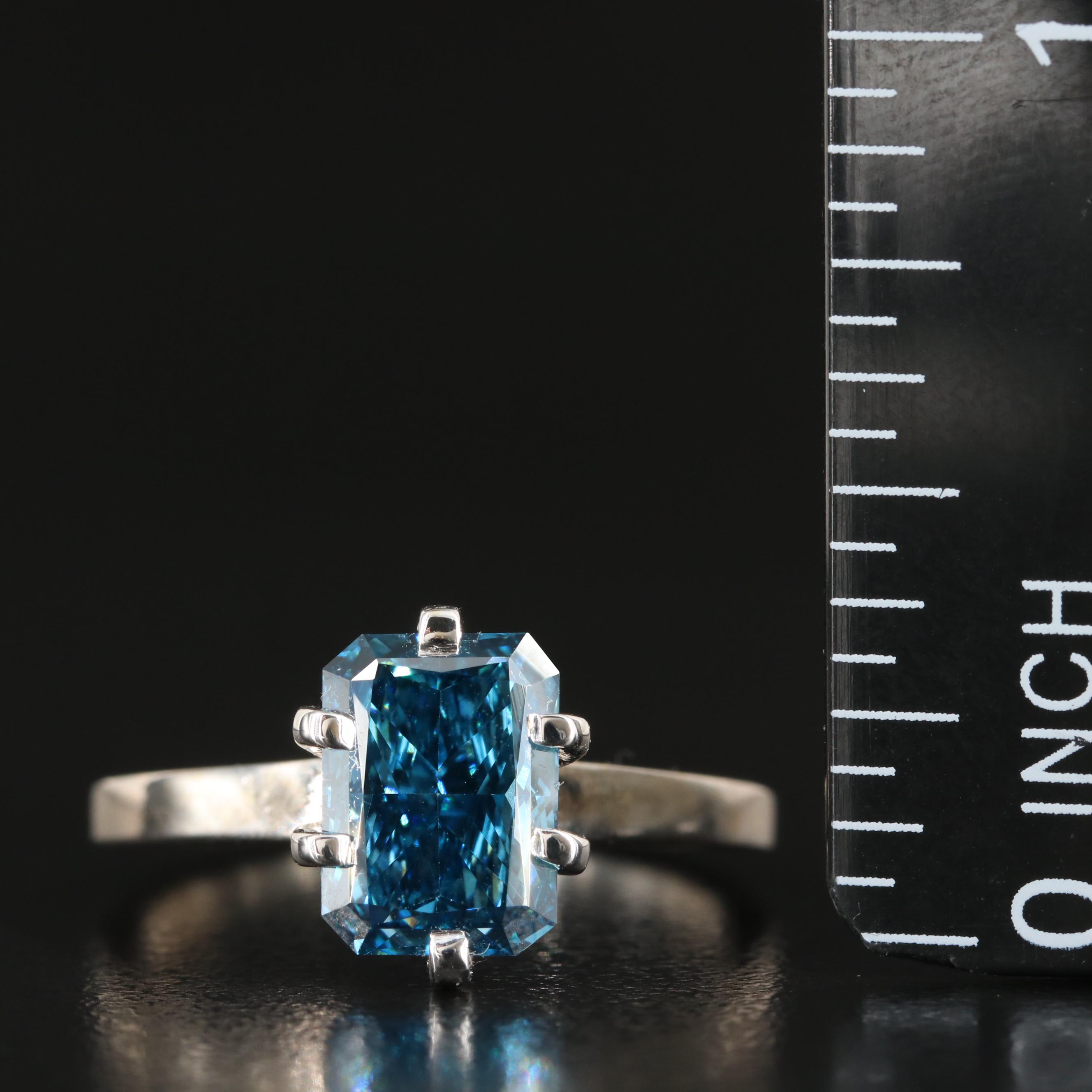 18K 2.09 CT (Origin Undetermined) Fancy Dark Blue Diamond Solitaire Ring